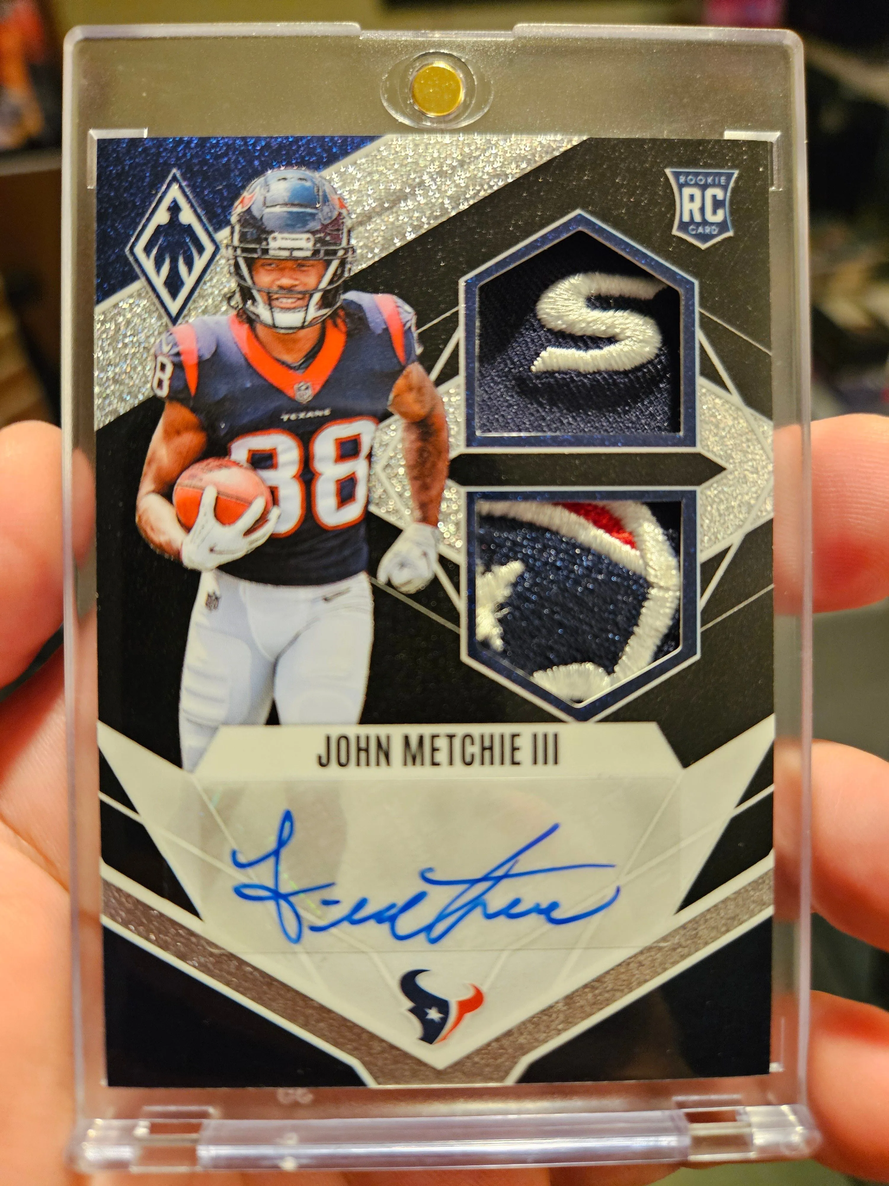 Product image for 2022 Phoenix John Metchie III DUAL LOGO ROOKIE PATCH AUTO /5🔥Texans RC SSP🔥GEM