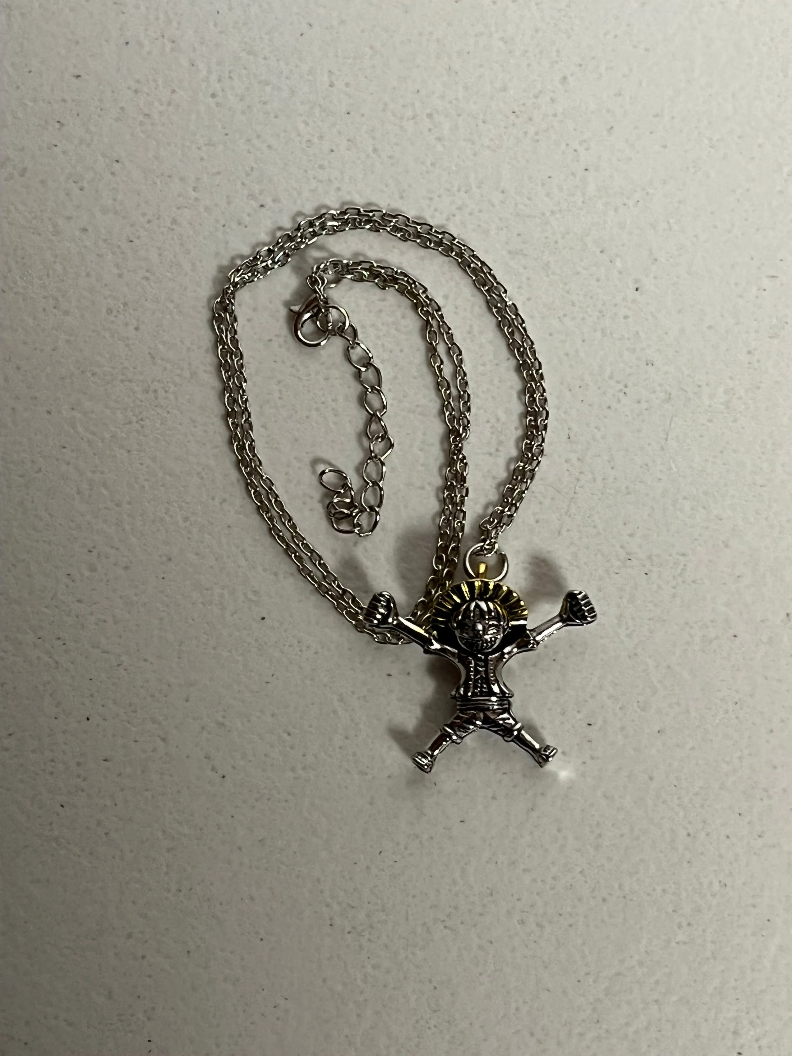 Product image for 14. Luffy One Piece Adjustable Pendant Necklace Anime Chain Jewelry Silver