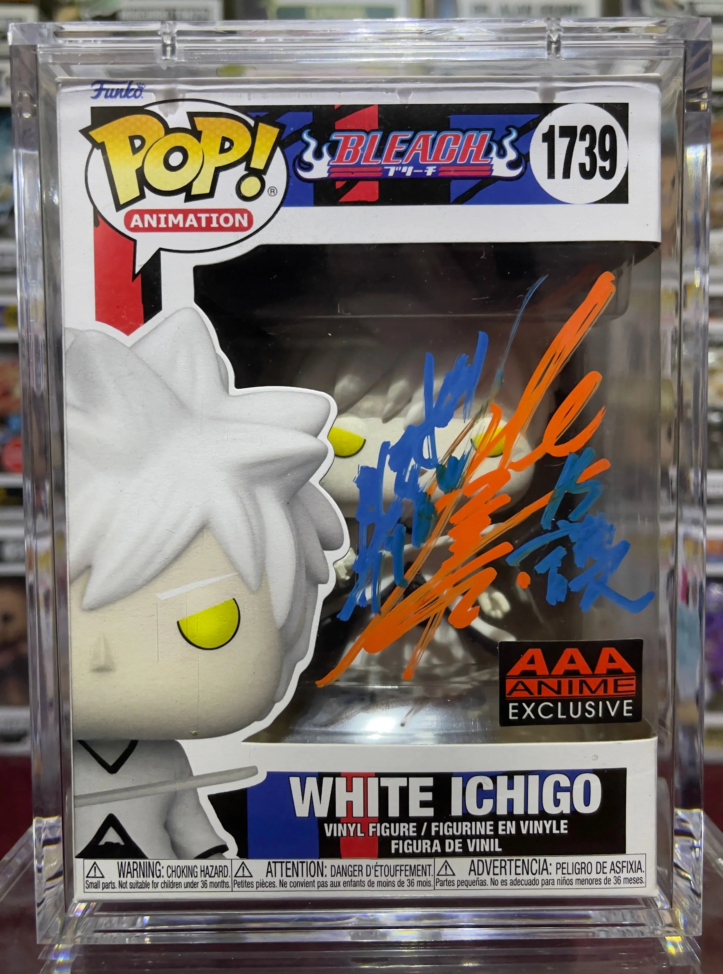Product image for Bleach Anime White Ichigo Signed By Japanese JVA Masakazu Morita Funko Pop COA
