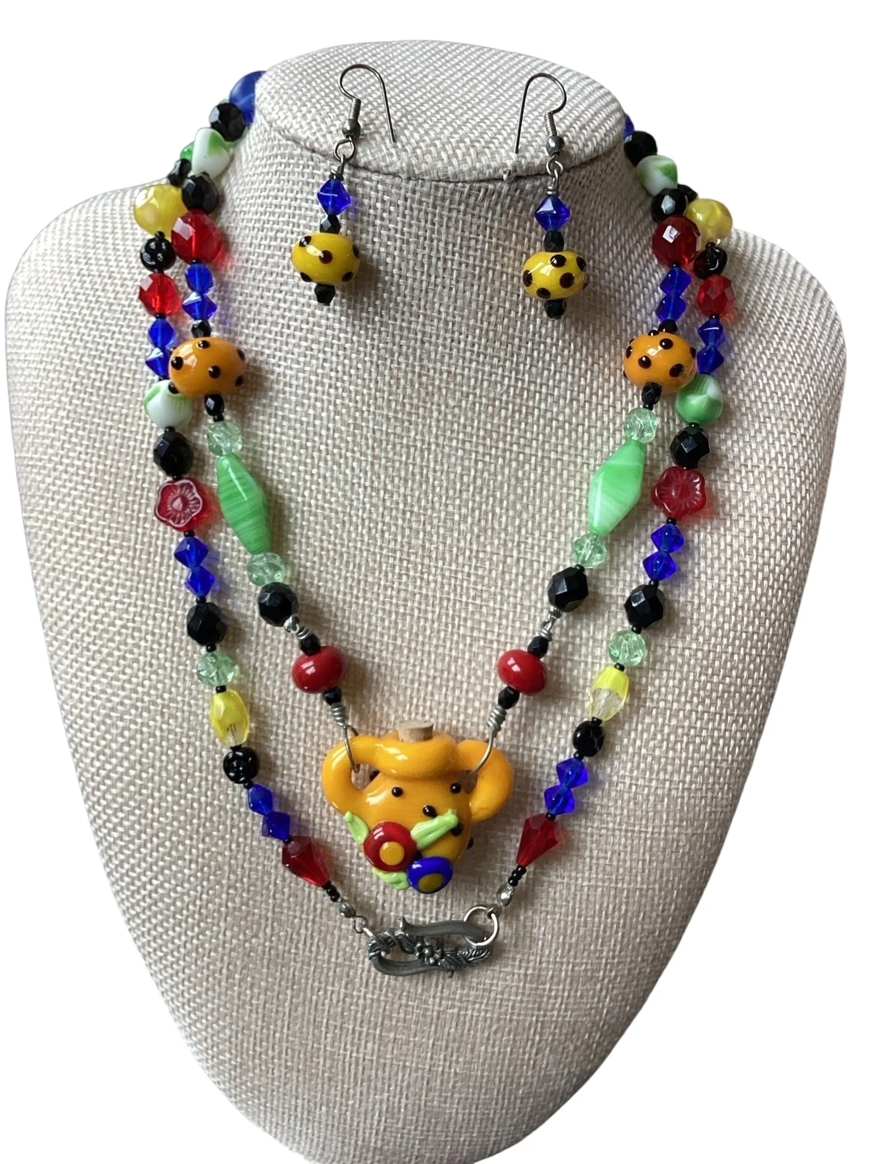 Product image for Vintage Murano Glass Necklace/Earring Set