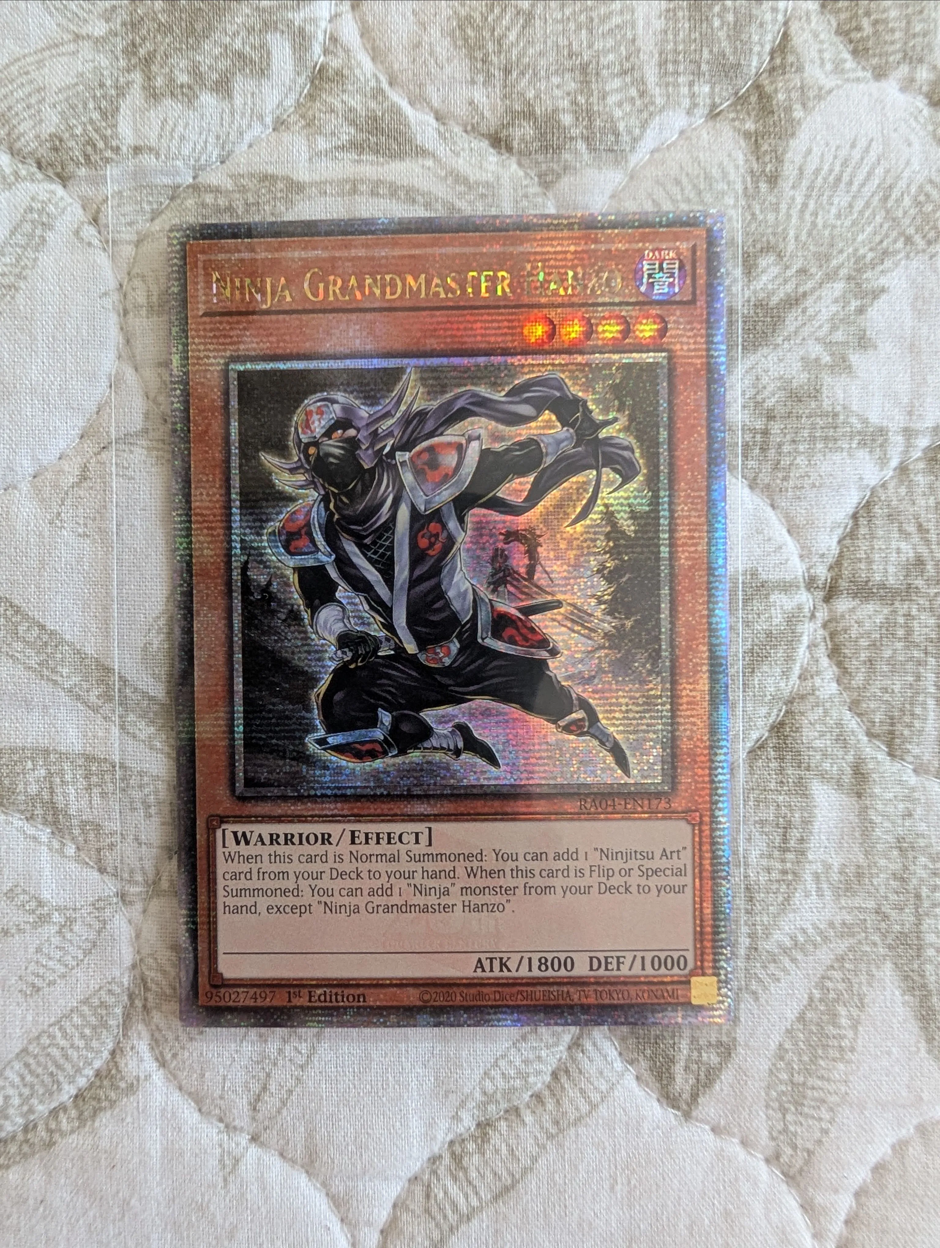 YuGiOh Trading Card Game Quarter Century Stampede Quarter Century Secret Rare Ninja Grandmaster Hanzo RA04-EN173