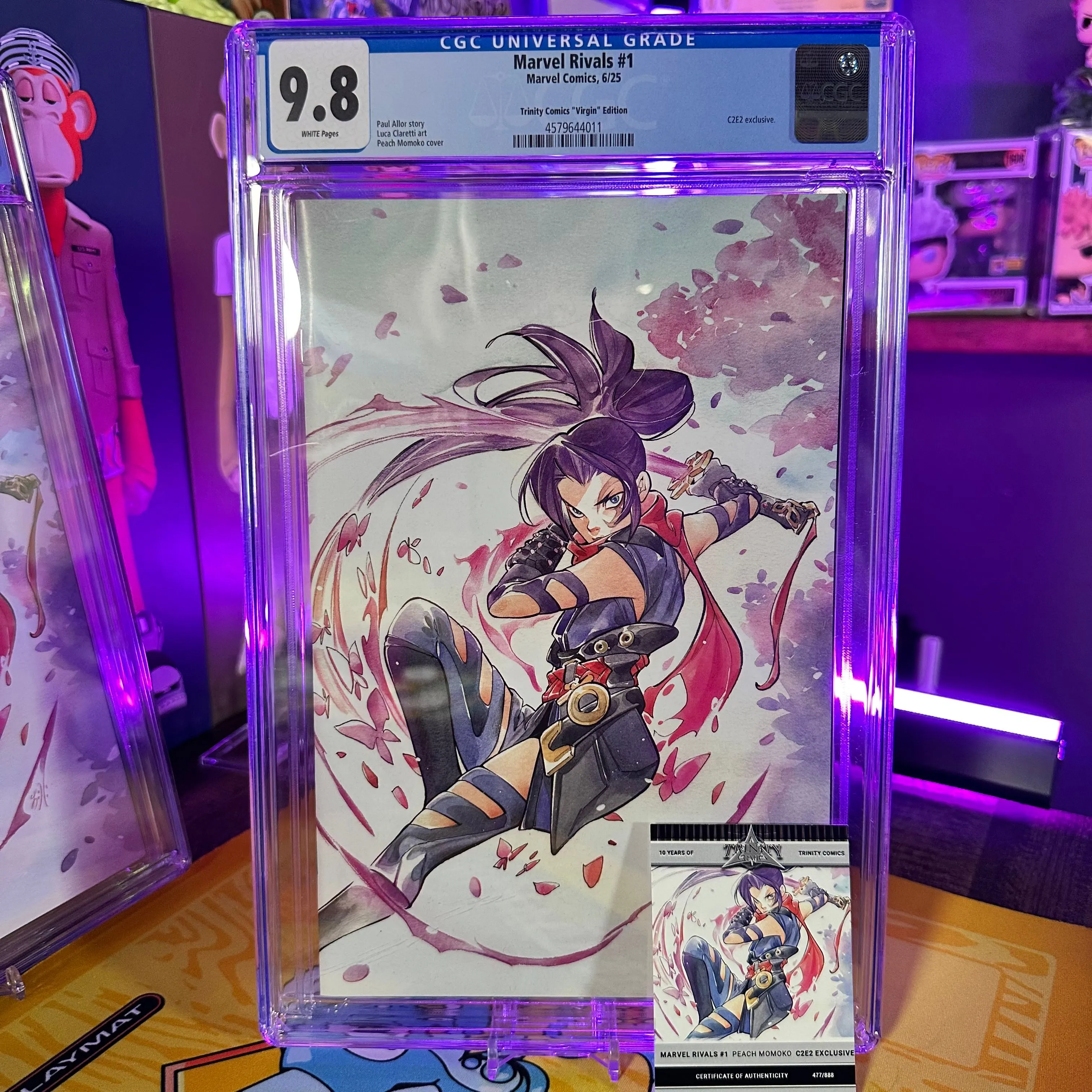 Product image for CGC 9.8 Peach Momoko Marvel Rivals #1 Virgin Trinity Exclusive