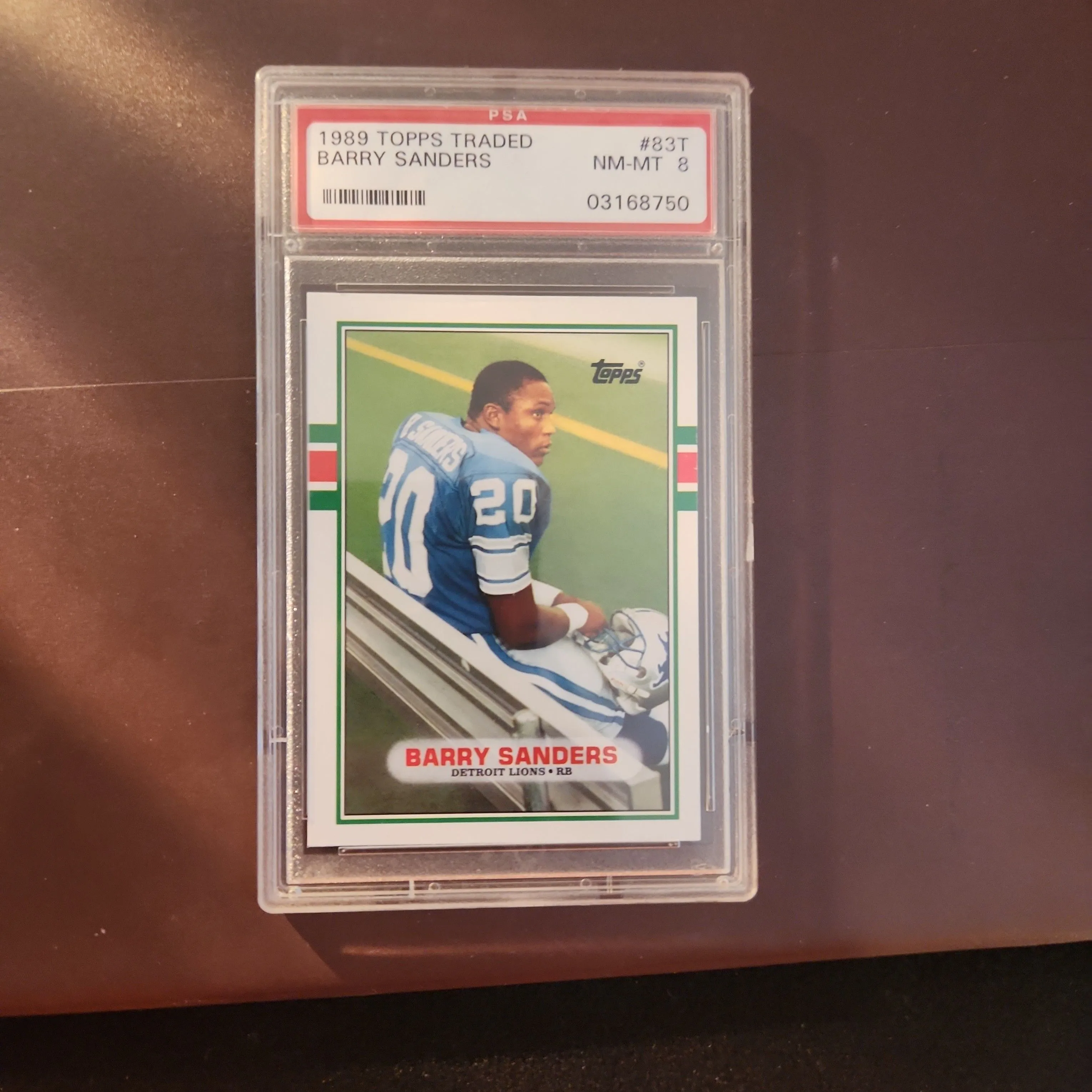 Product image for 1989 Topps Traded Barry Sanders 83T  PSA NM-MT 8