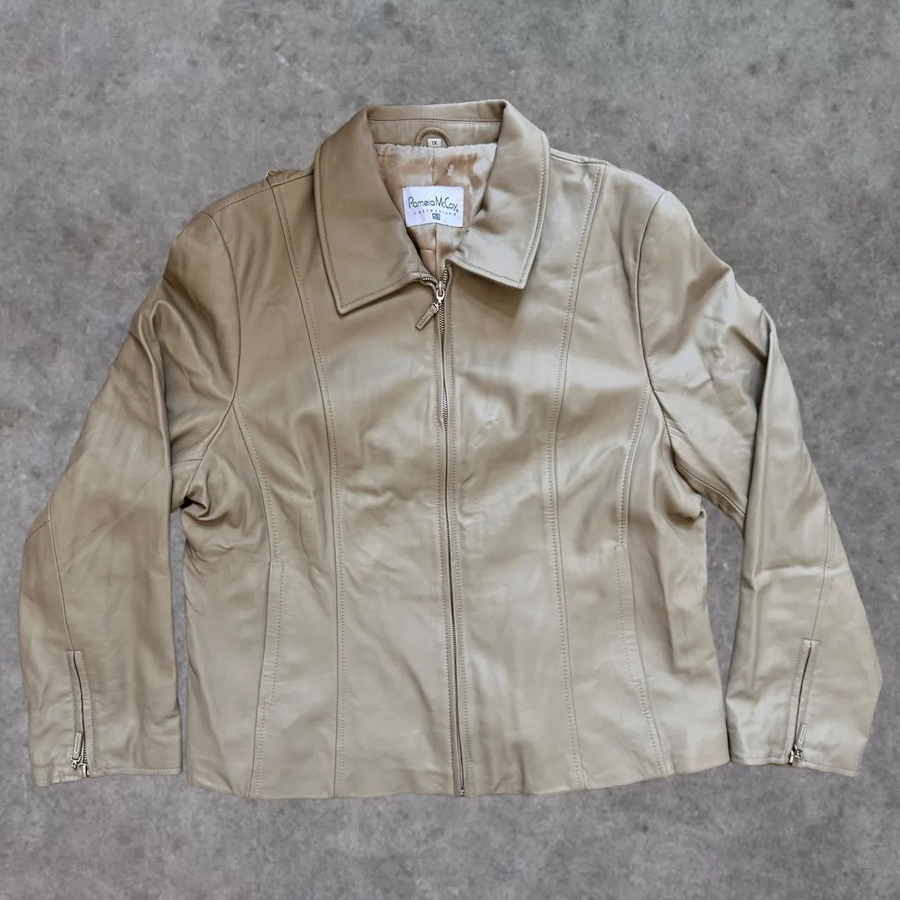 Product image for 90s Tan Faux Leather Jacket