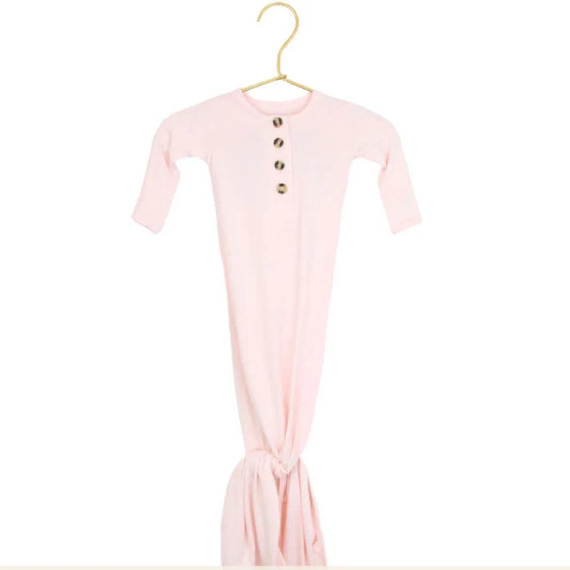 Product image for Box A: 002: 0-3M Lou Lou and company pink knot bamboo gown pajamas 🎍❤️