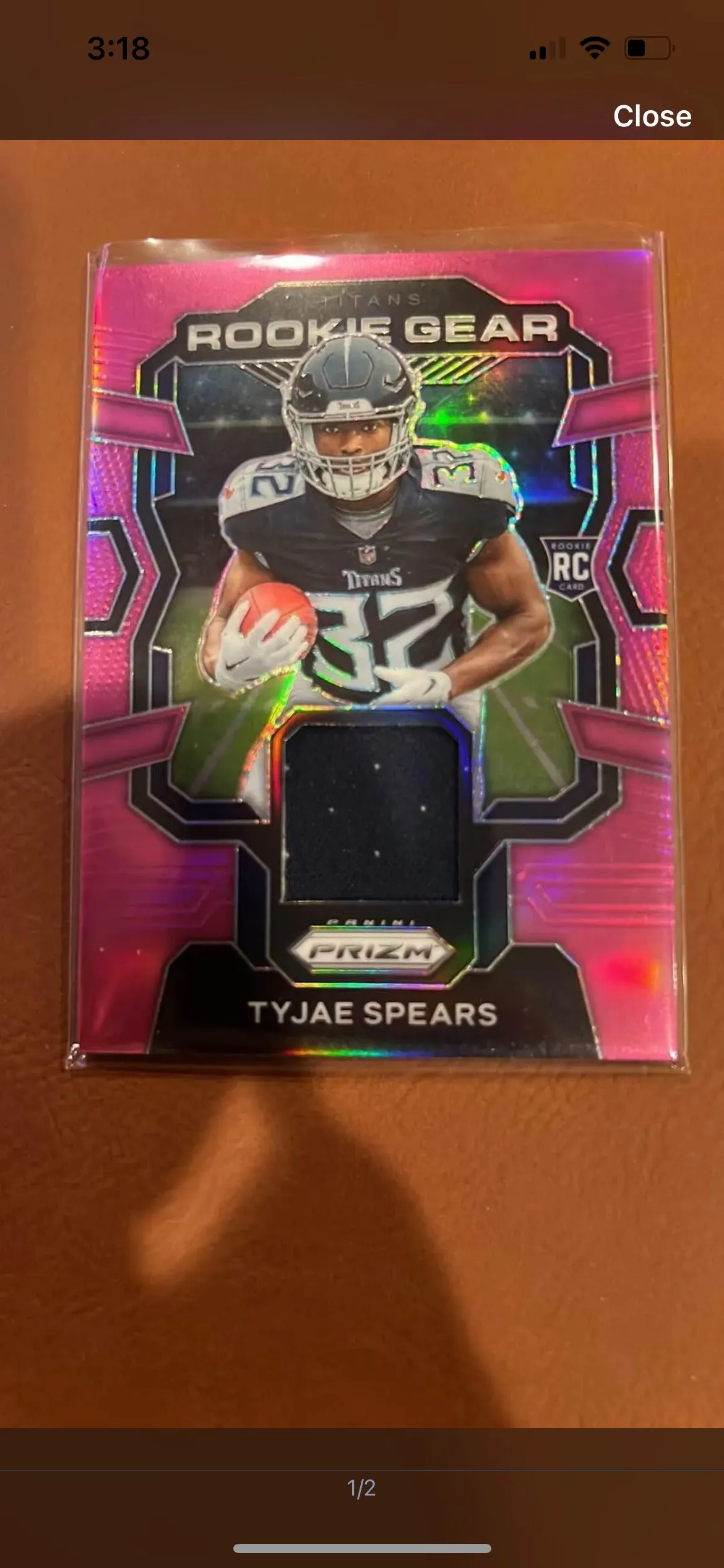 Product image for Tyjae Spears - PRIZM ROOKIE GEAR PINK RC - TITANS