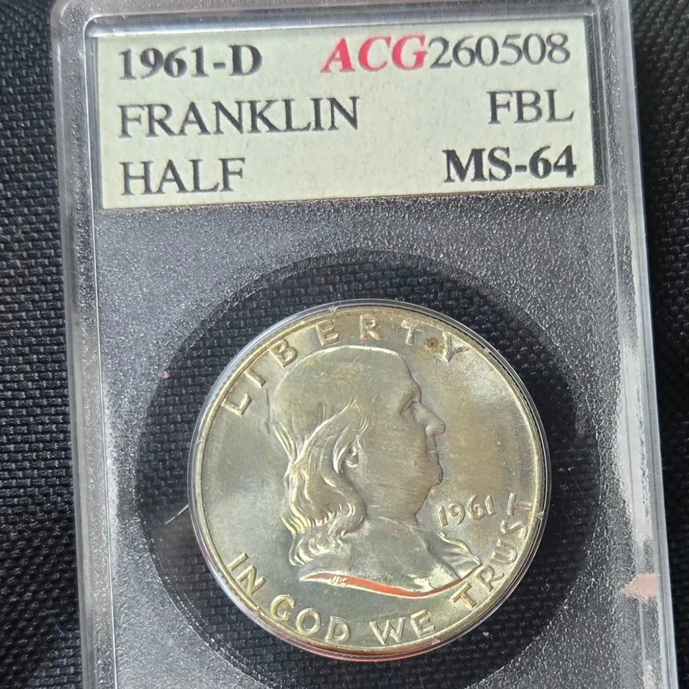 Product image for 1961 Benjamin Half MS64 FBL