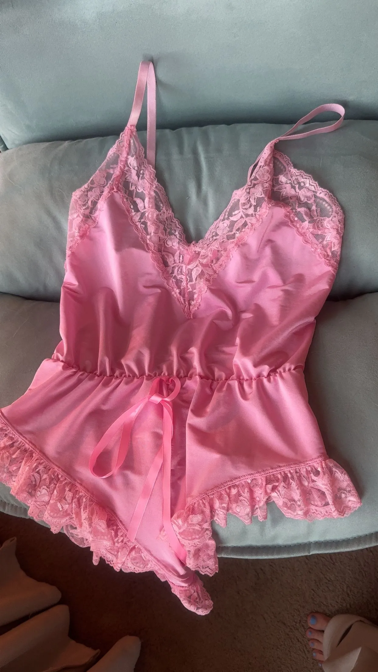 Product image for SUGAR THRILLZ SMALL SWEET CREAM LACE ROMPER