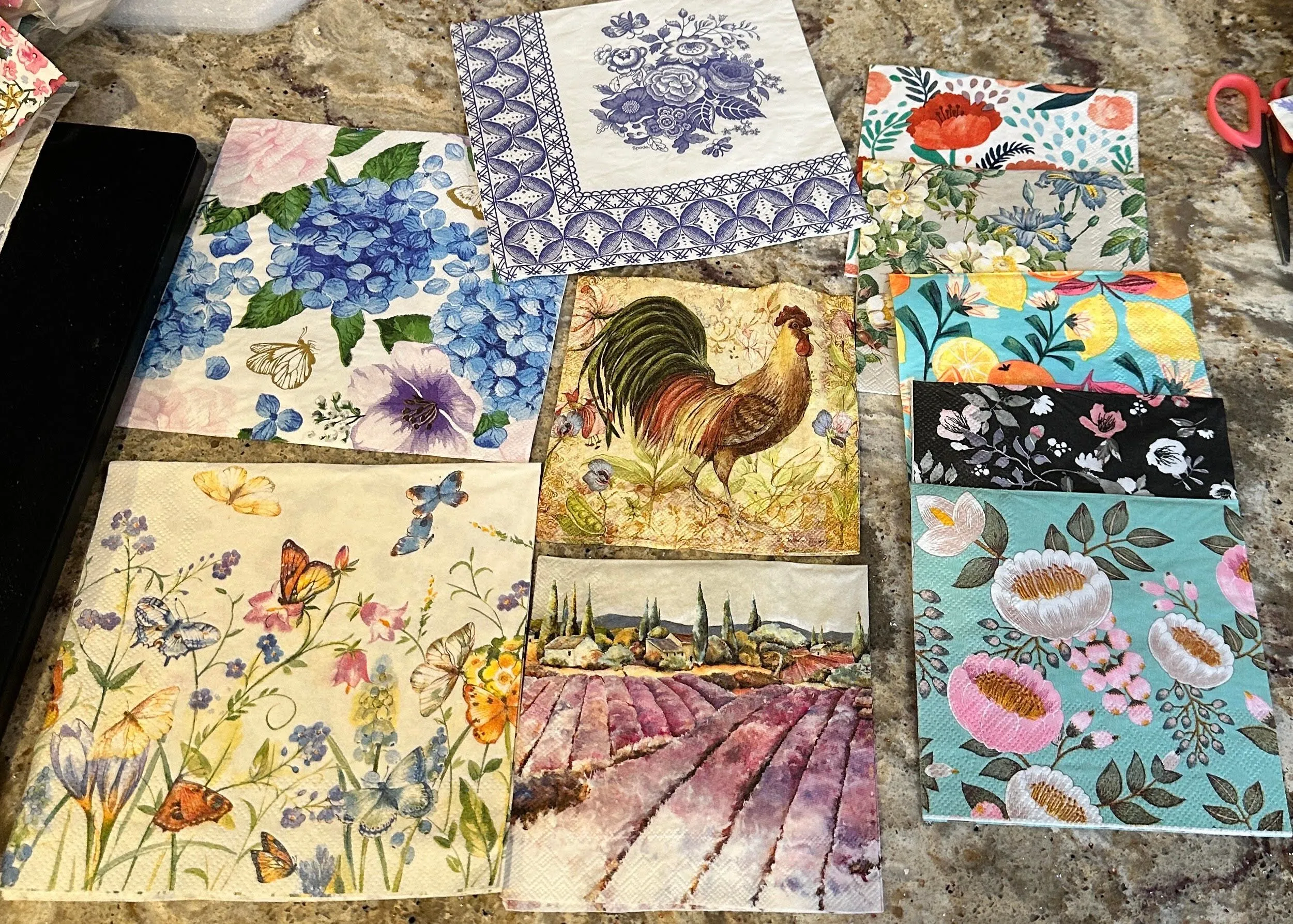 Product image for Decoupage Napkins - Floral - Tuscany- Rooster Theme