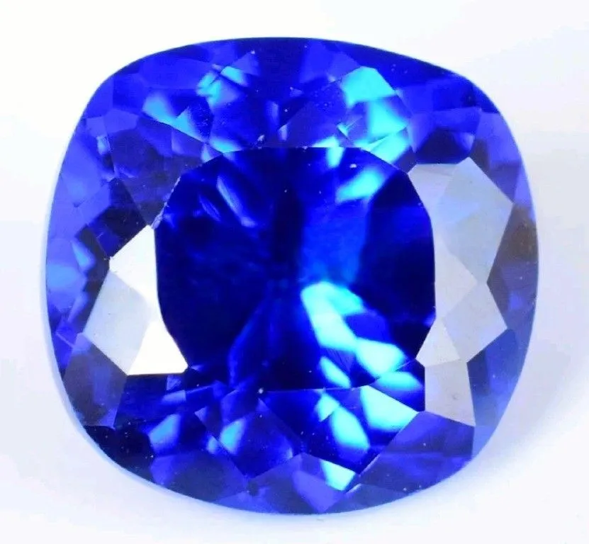Product image for 7.15 Ct Loose Blue Zoisite Tanzanite-Like Excellent Cushion Cut Qualit Gemstone. The product is a 7.