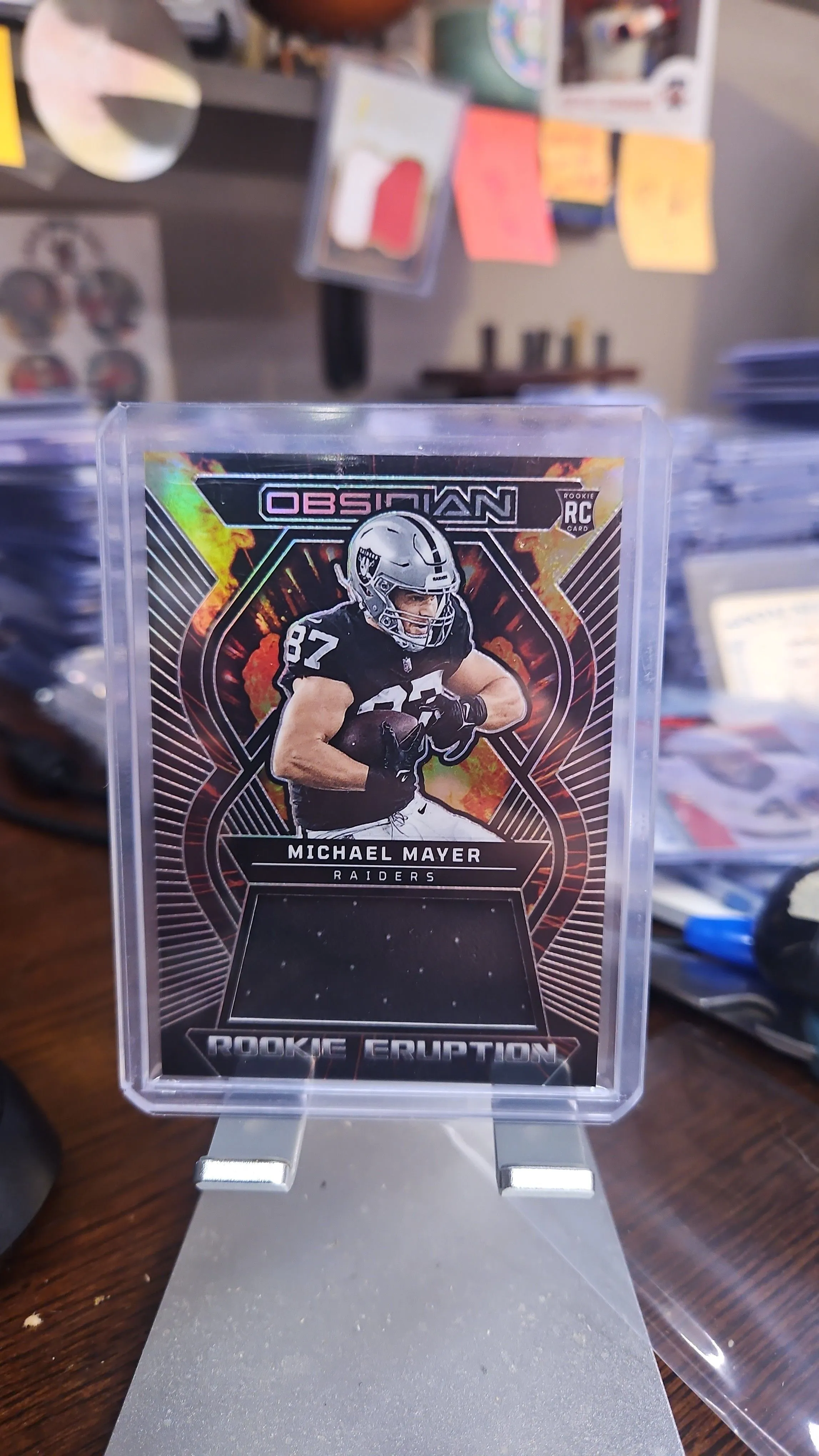Product image for Michael Mayer Rookie Patch...2023 Obsidian Rookie Eruption...Raiders