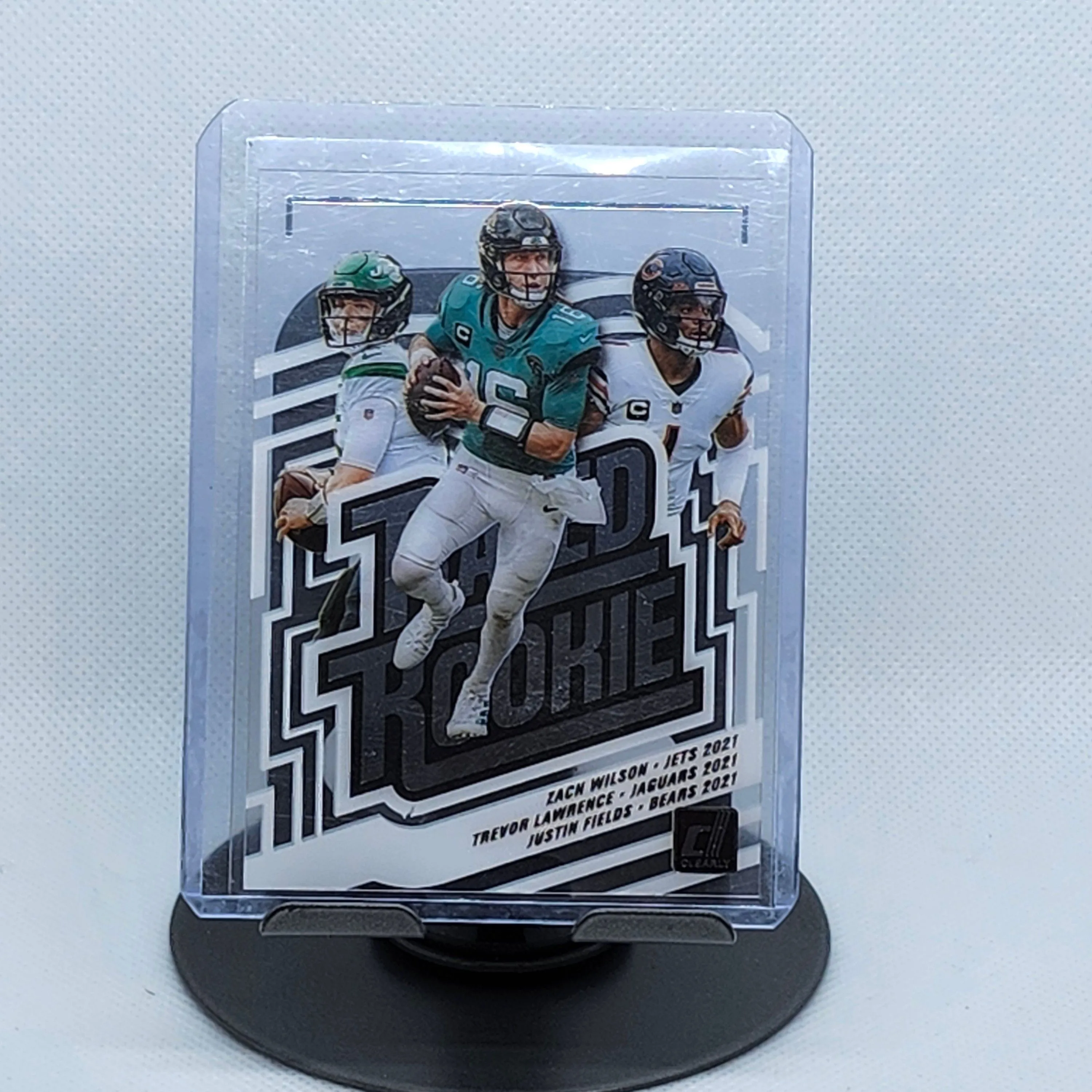 Product image for 2022 Clearly Donruss Rated Rookie Zach Wilson, Trevor Lawrence, Justin Fields  SSP