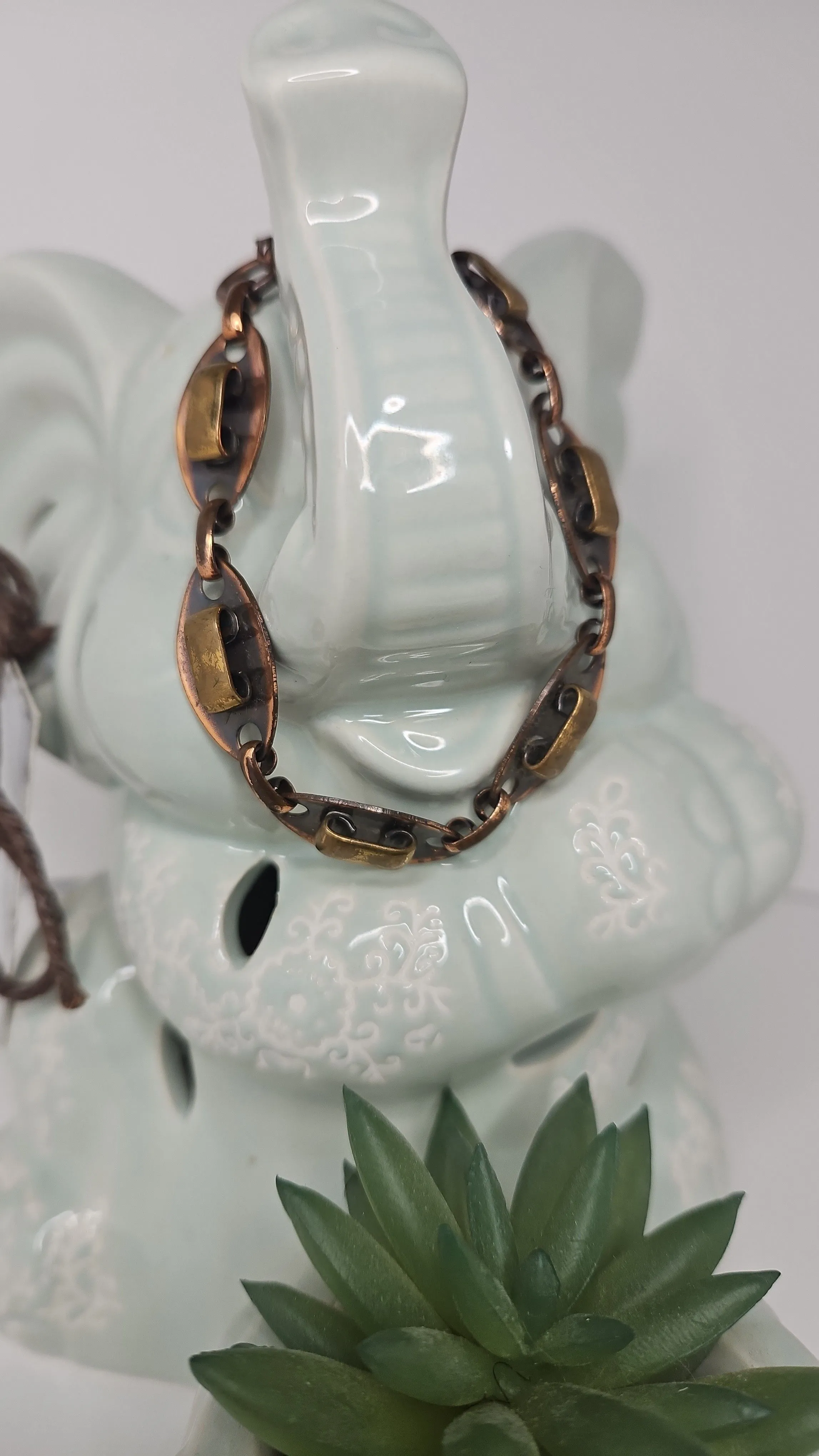 Product image for Vintage Artisan Copper & Brass Mid-century bracelet 7.5 "