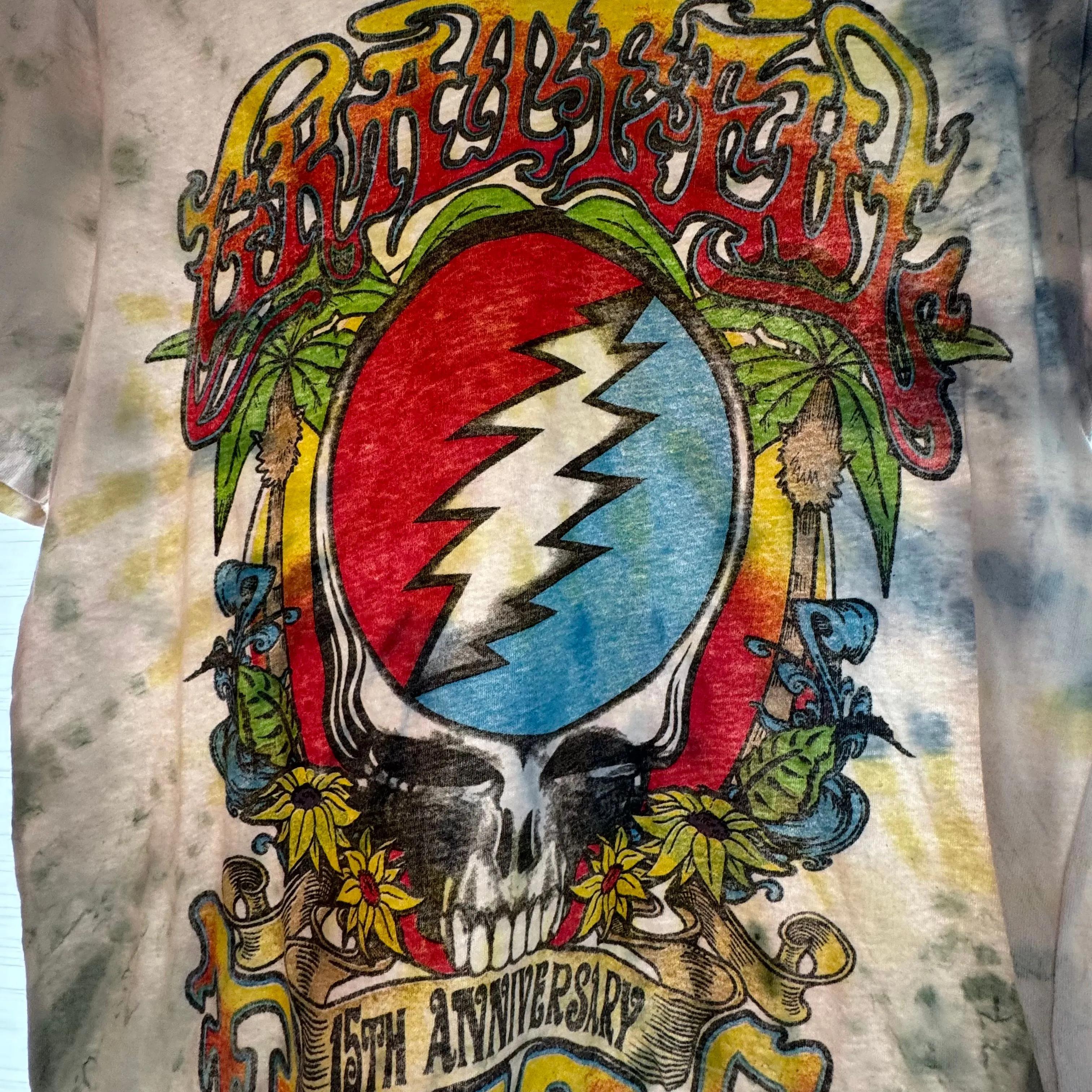 Product image for Vintage Grateful Dead 15th Anniversary Tie-Dye T-Shirt, Small
