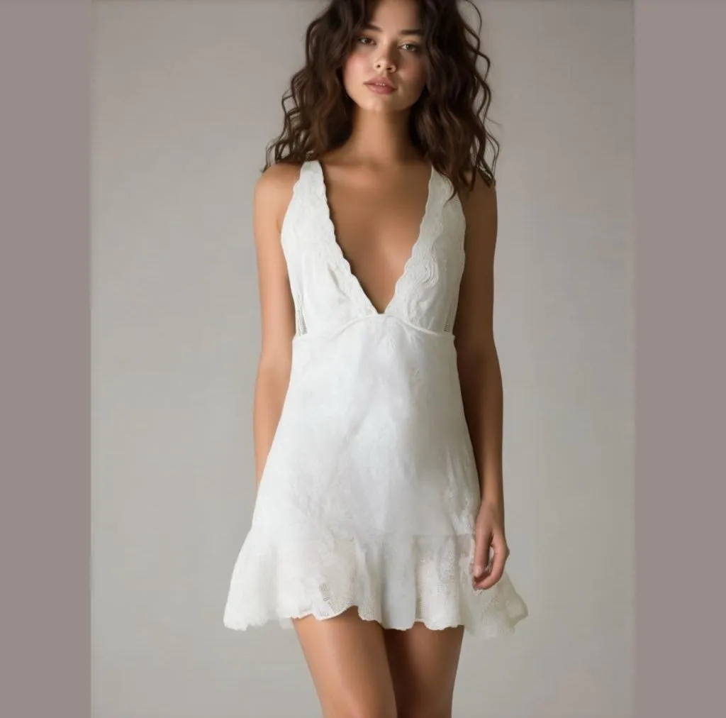 Product image for Women's Victoria's Secret White Lace Mini Dress lingerie Size L