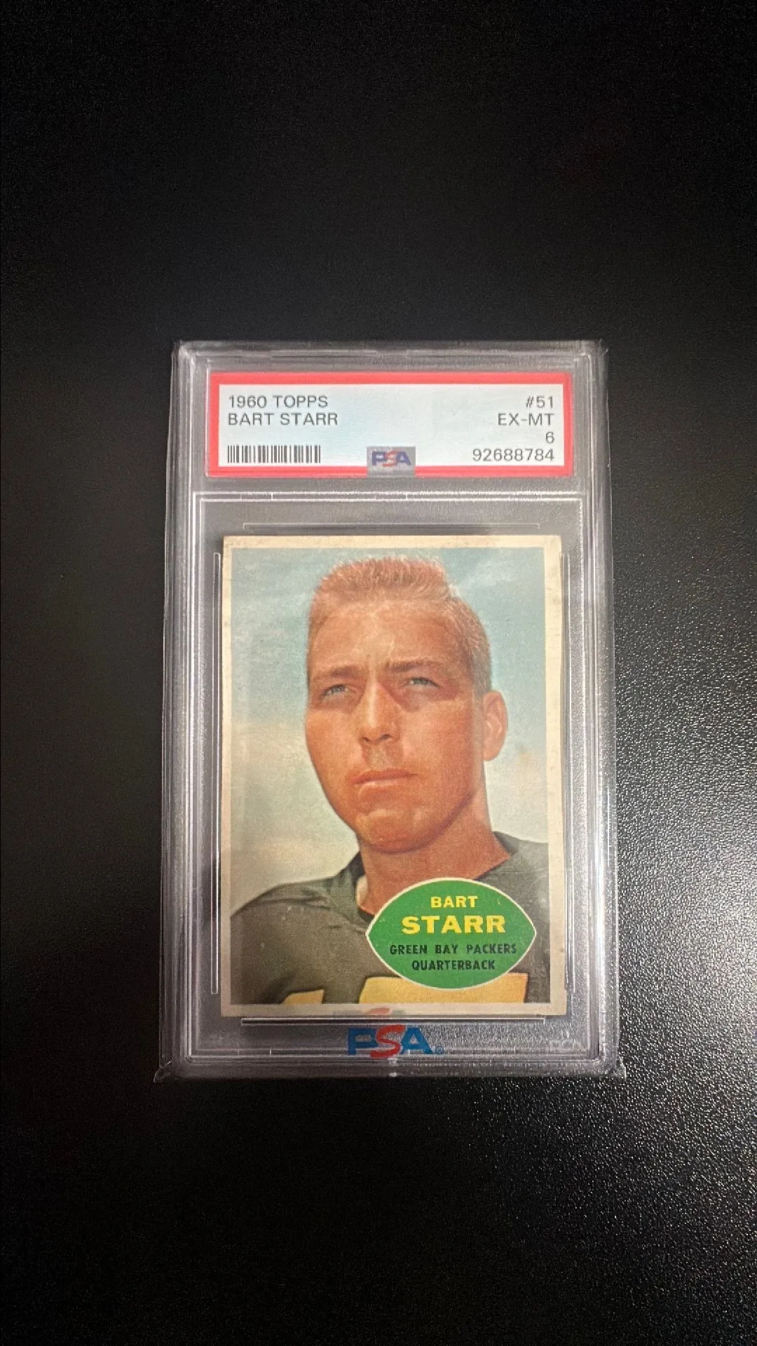 Product image for 1960 Topps Bart Starr 51  PSA EX-MT 6 Packers