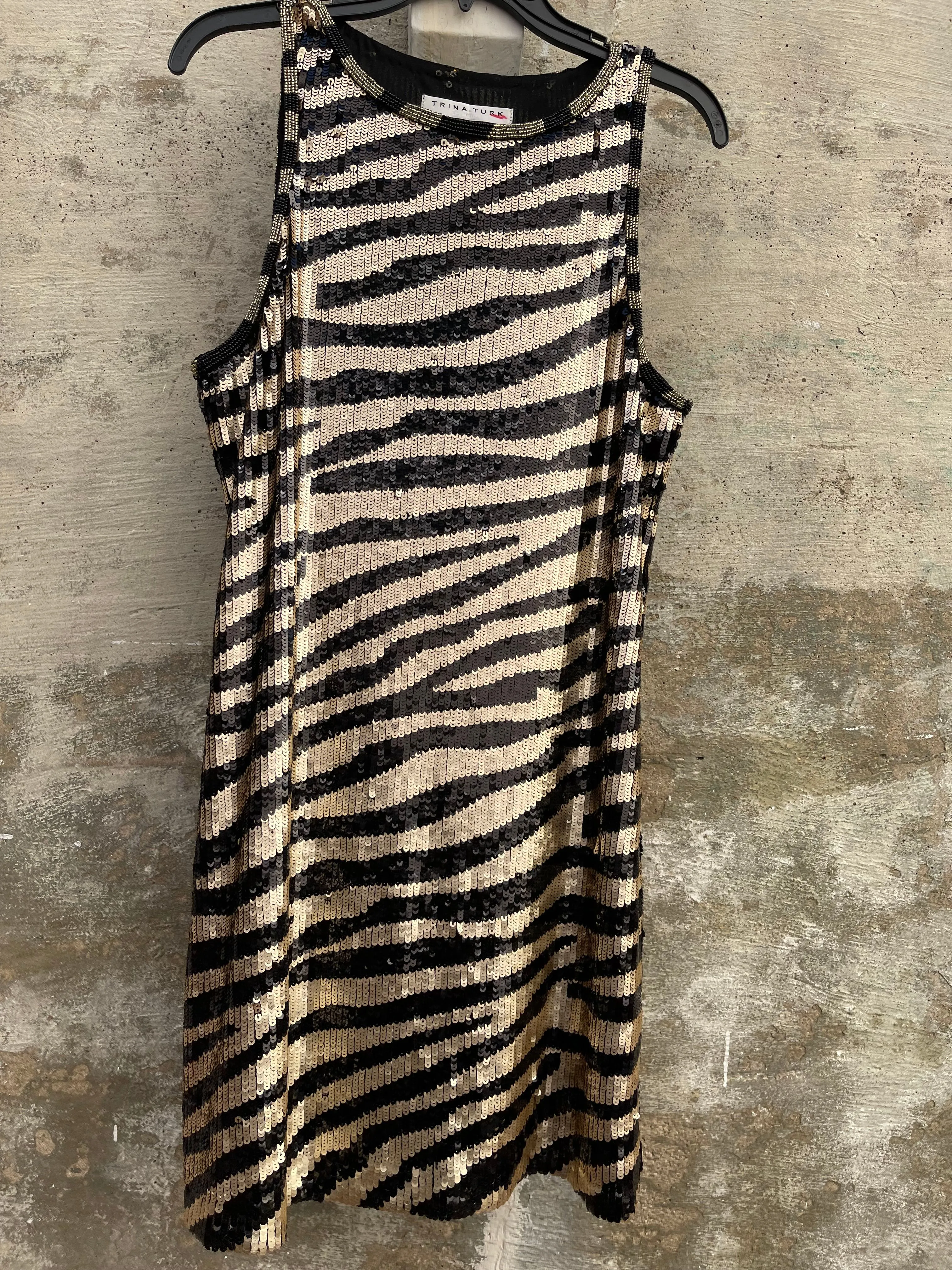 Product image for Trina Turk Sequin Gold Black Dress