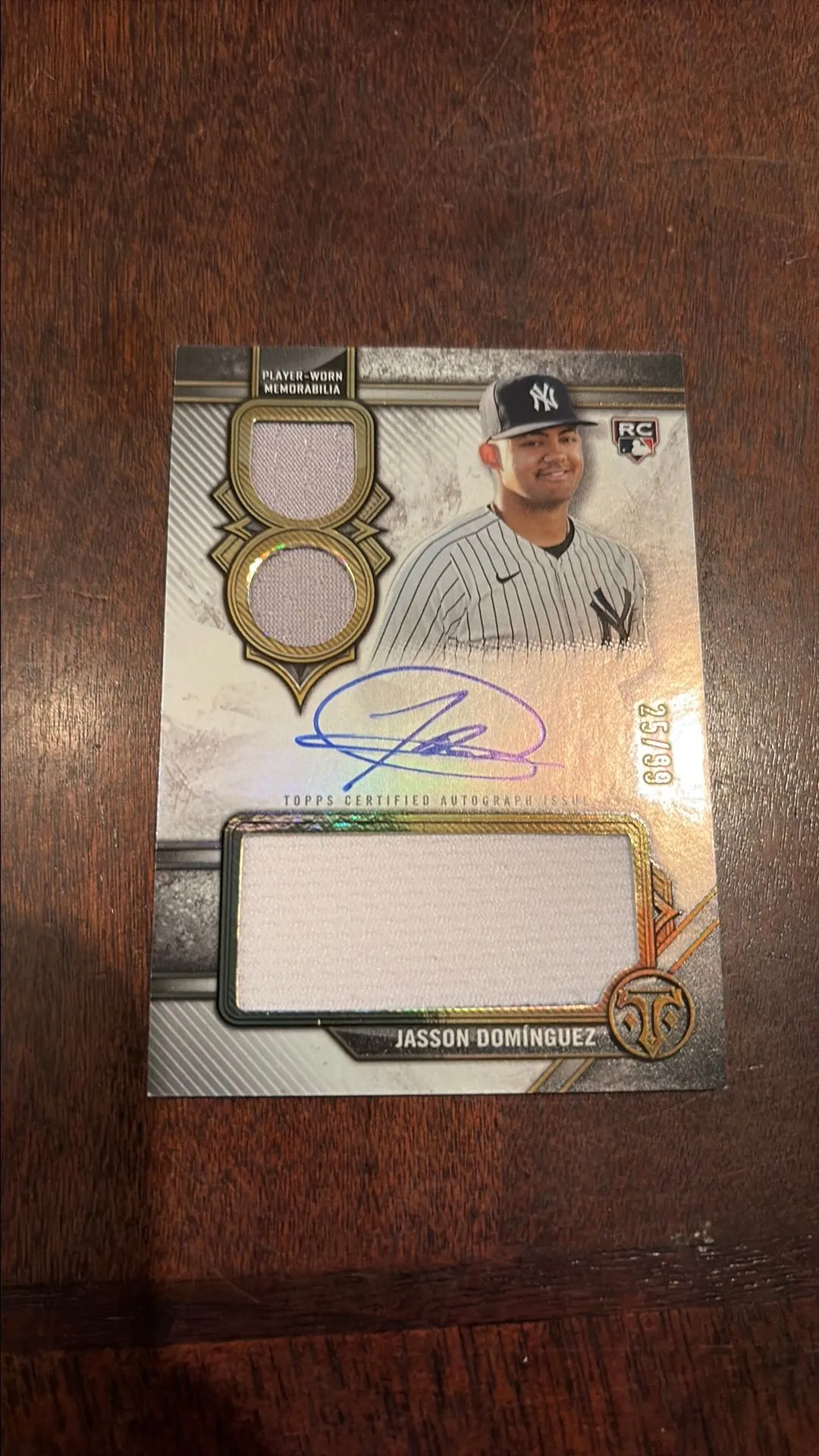 Product image for 2024 Topps Triple Threads Jasson Dominguez on card RC Auto Patch