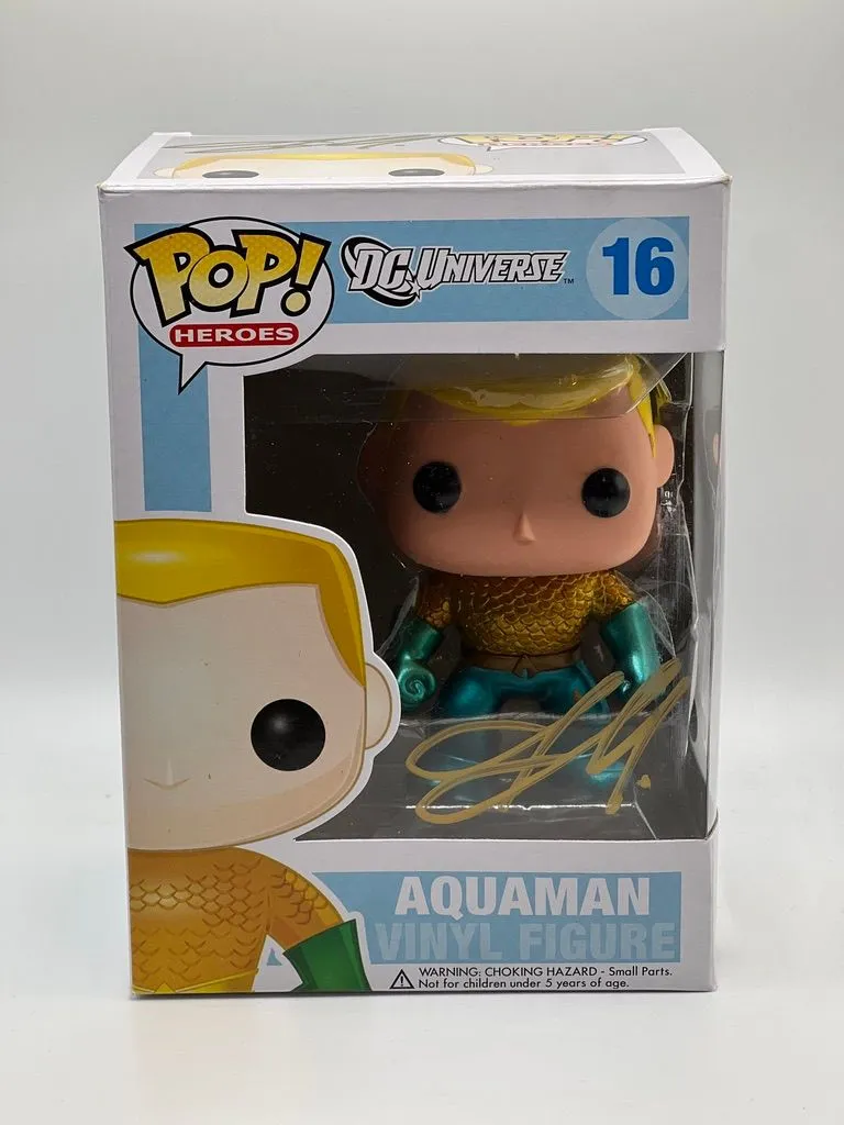 Product image for Funko Pop Heroes - Aquaman (Signed by Jason Mamoa)