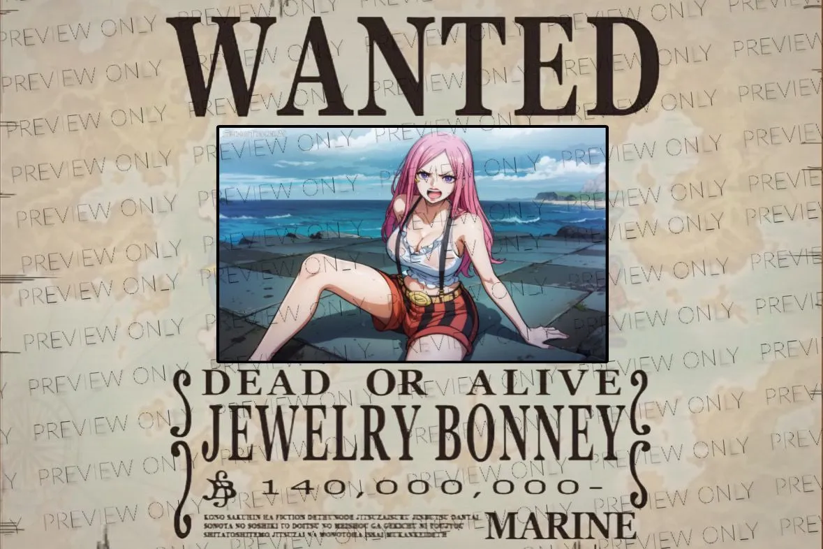 Product image for Custom Light Up RGB WANTED: Jewelry Bonney Poster Play Mat