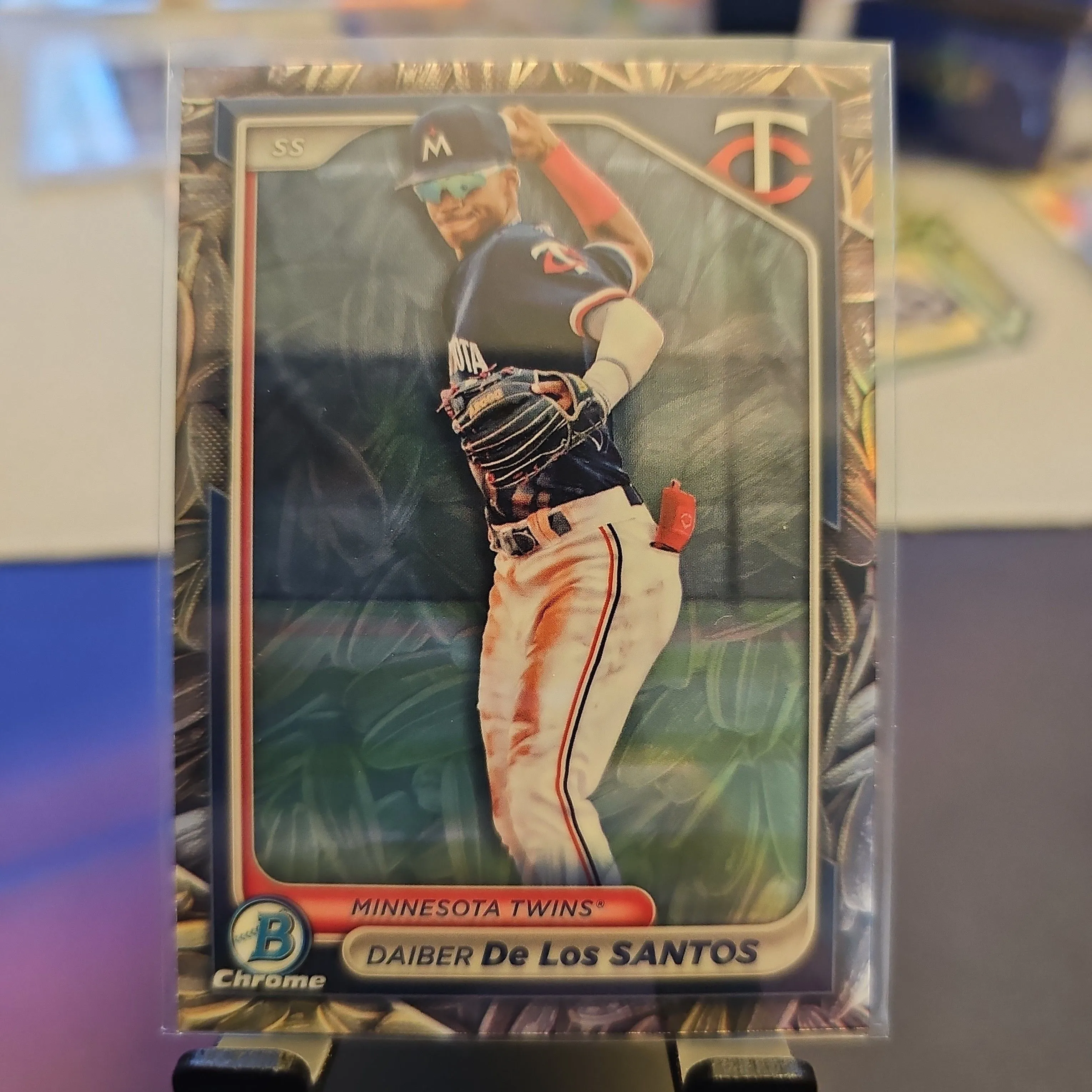Product image for Daiber De Los Santos - Snack Pack Sunflower Seeds SP 2024 Bowman Chrome - Twins
