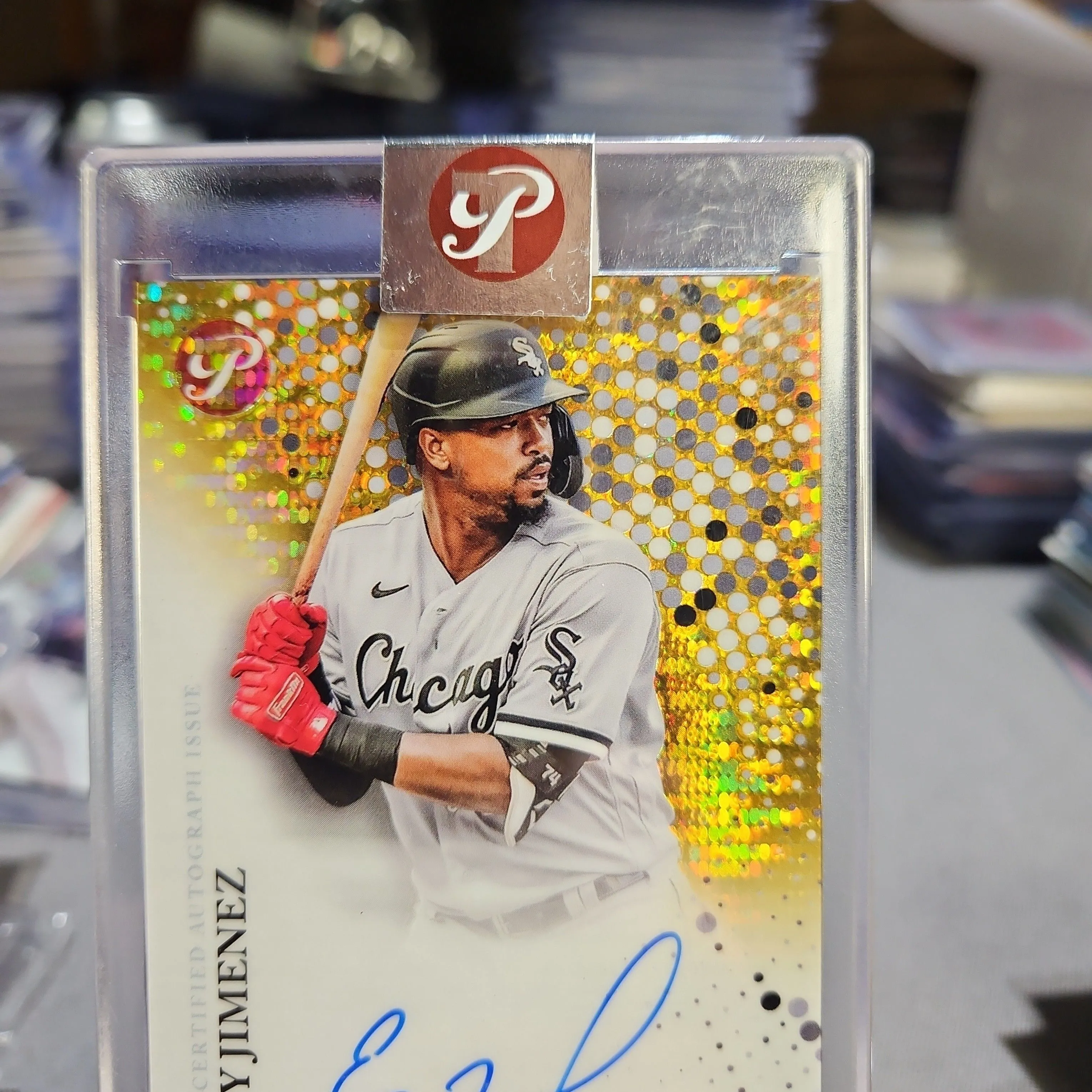 Product image for 2022 Topps Pristine Eloy Jimenez Gold Refractor Auto /50