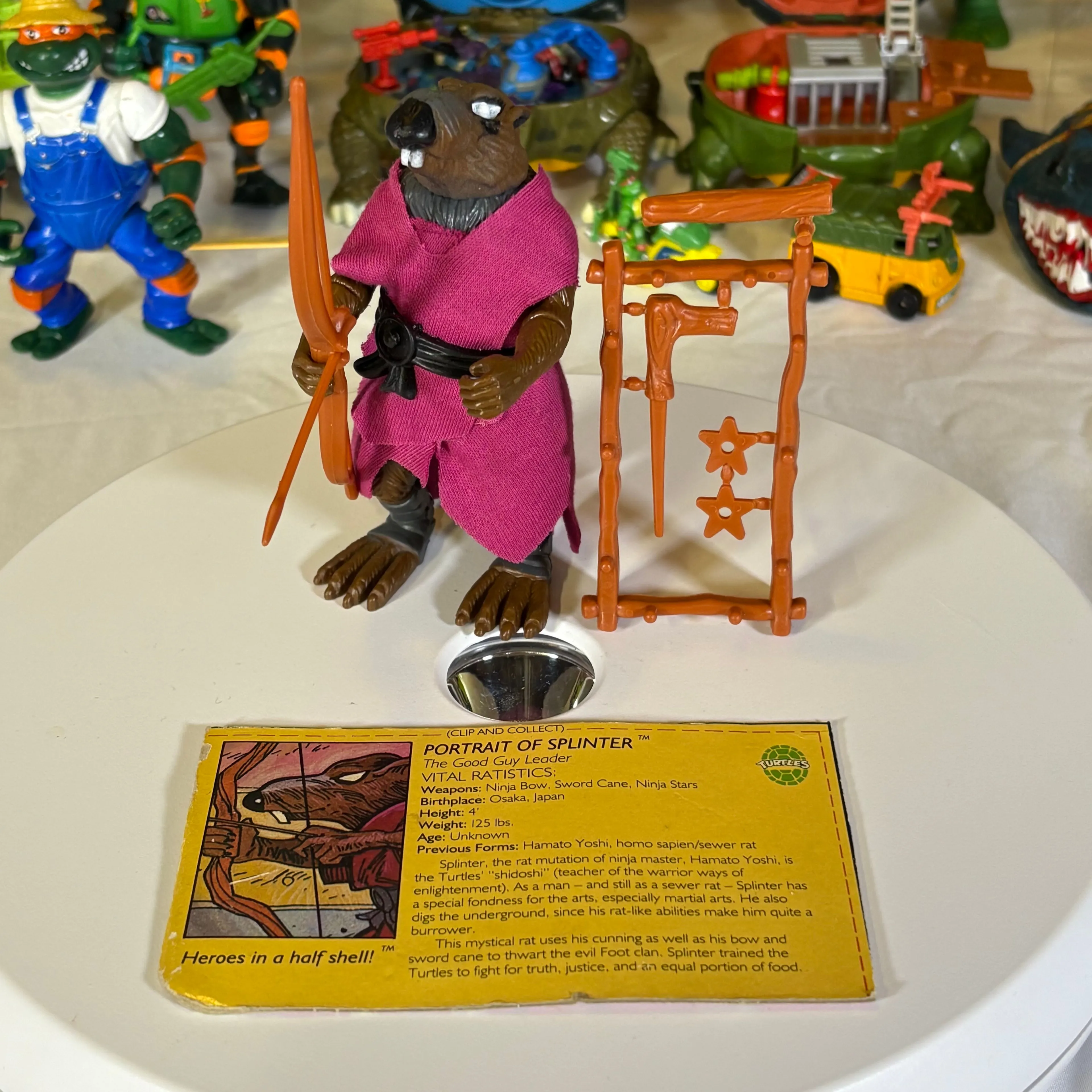 Product image for TMNT 1988 Splinter Complete W/ Unused Rack