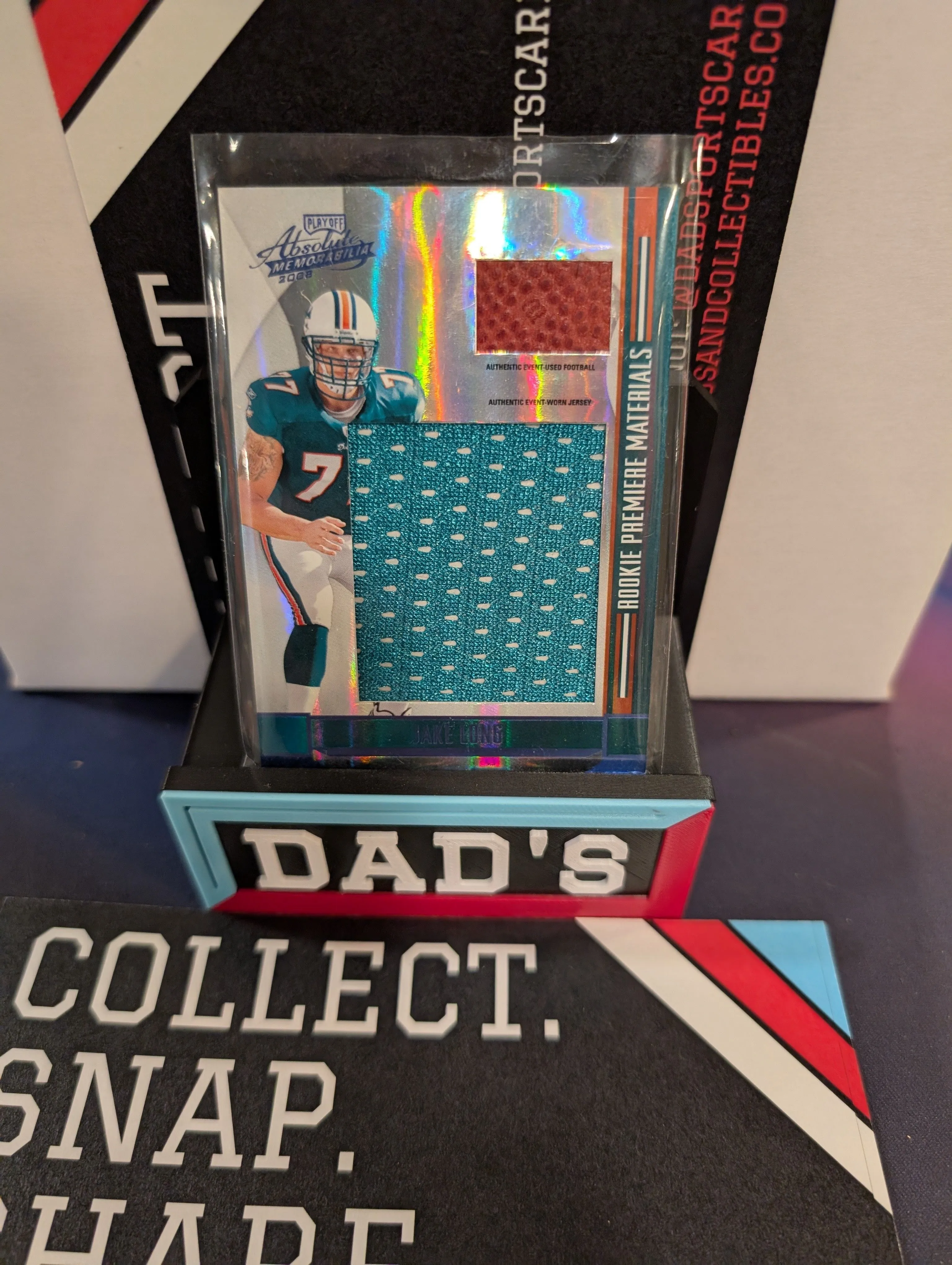 Product image for Playoff Absolute Mem - Rookie Premiere Materials Jake Long #284 Football /100