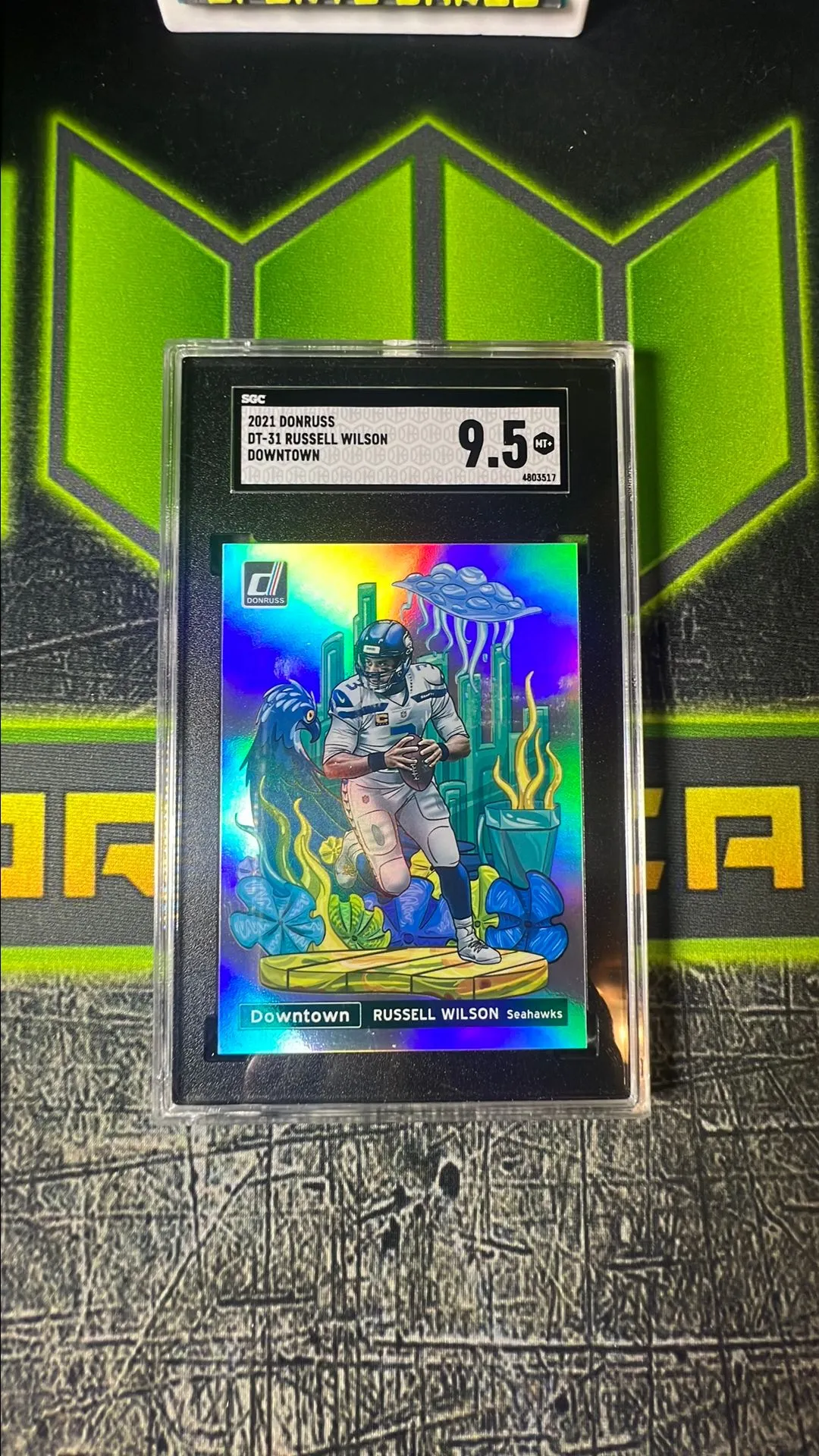 Product image for 2021 Donruss Russell Wilson Downtown Seattle Seahawks