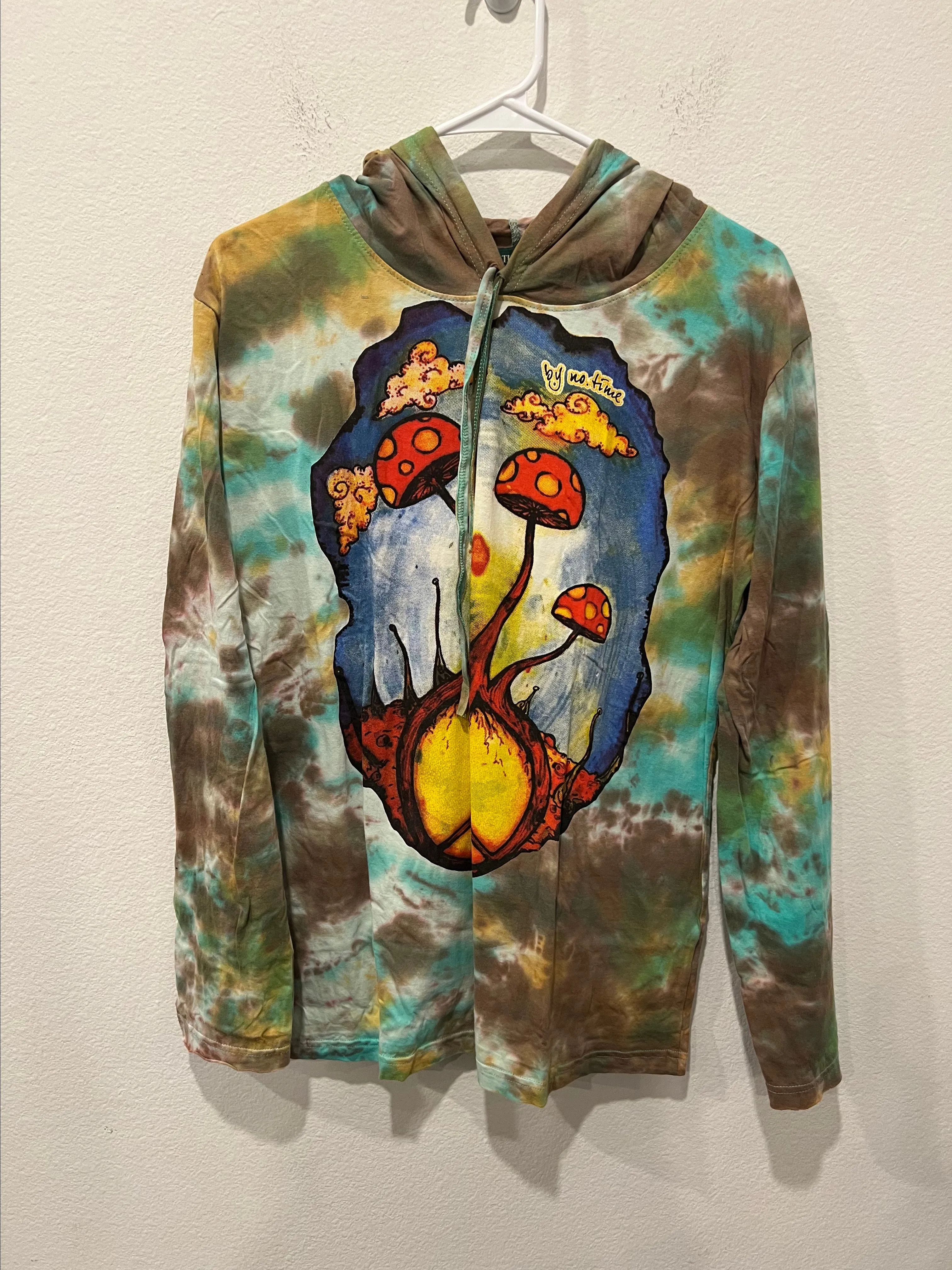 Product image for Colorful Tie-Dye Hoodie with Mushroom Design by Kathmandu