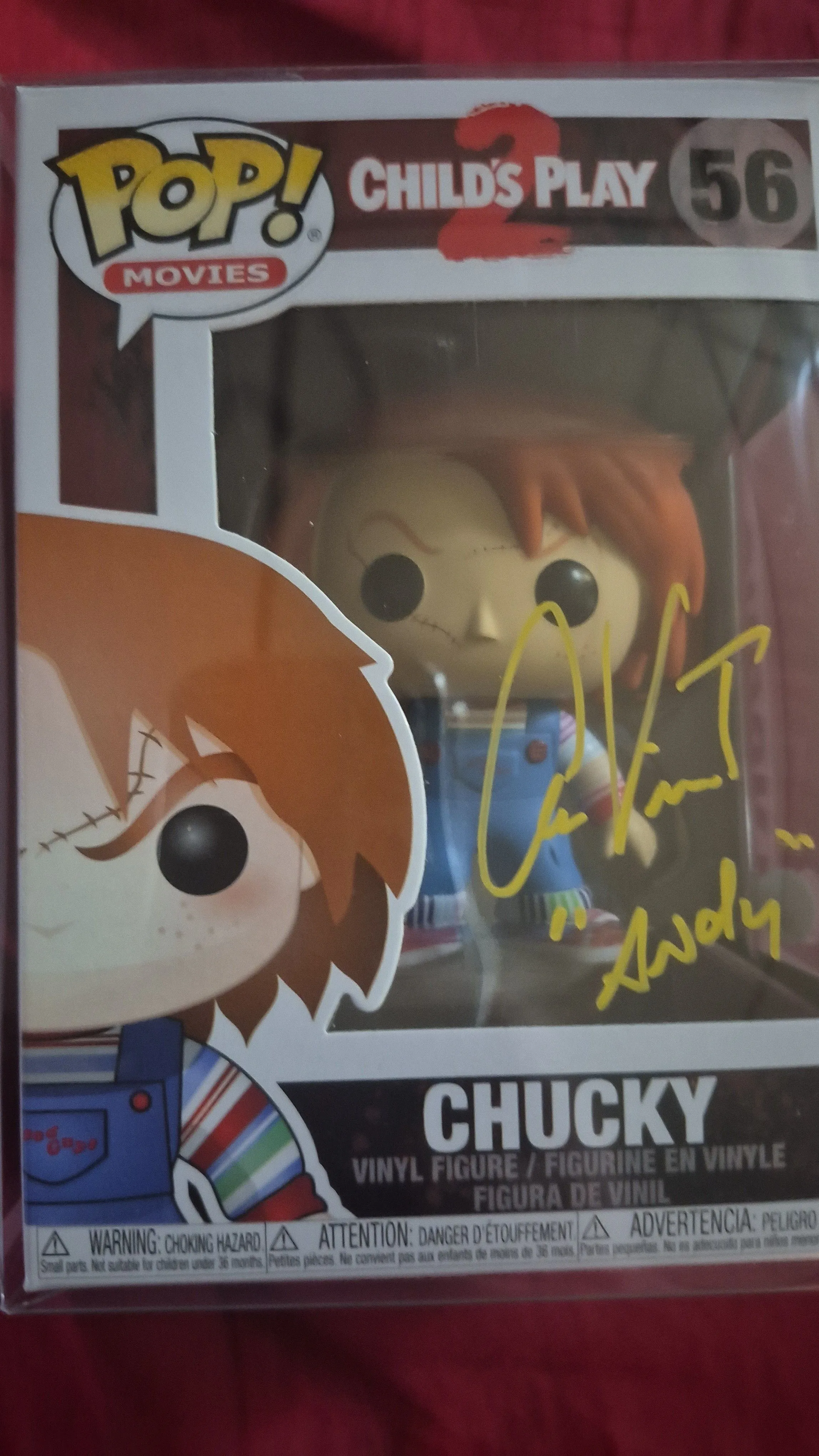 Product image for Funko Pop Child's Play 2 #56 Chucky signed by Alex Vincent
