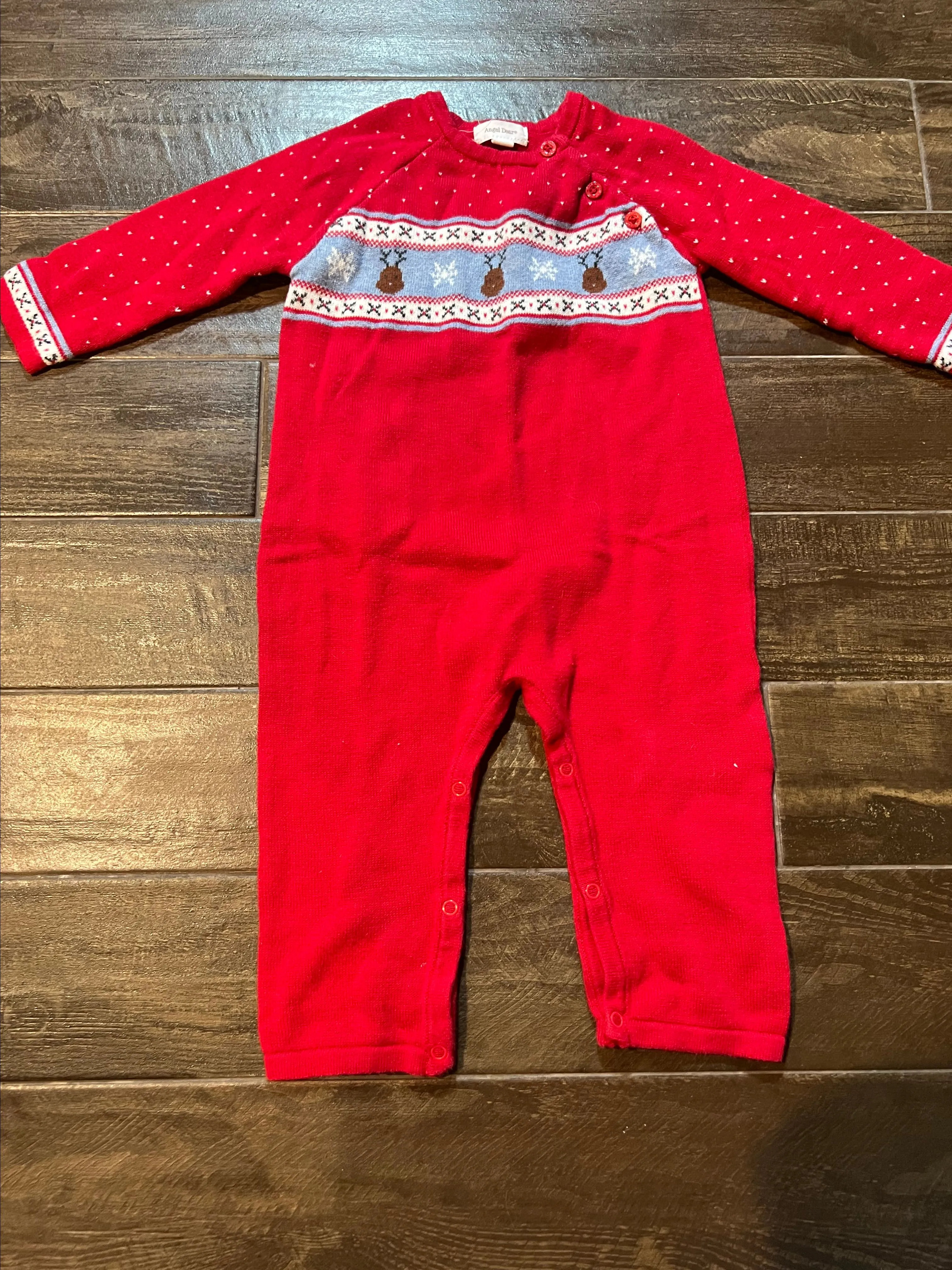Product image for Angel dear baby jumper Christmas reindeer 6-12 months girls