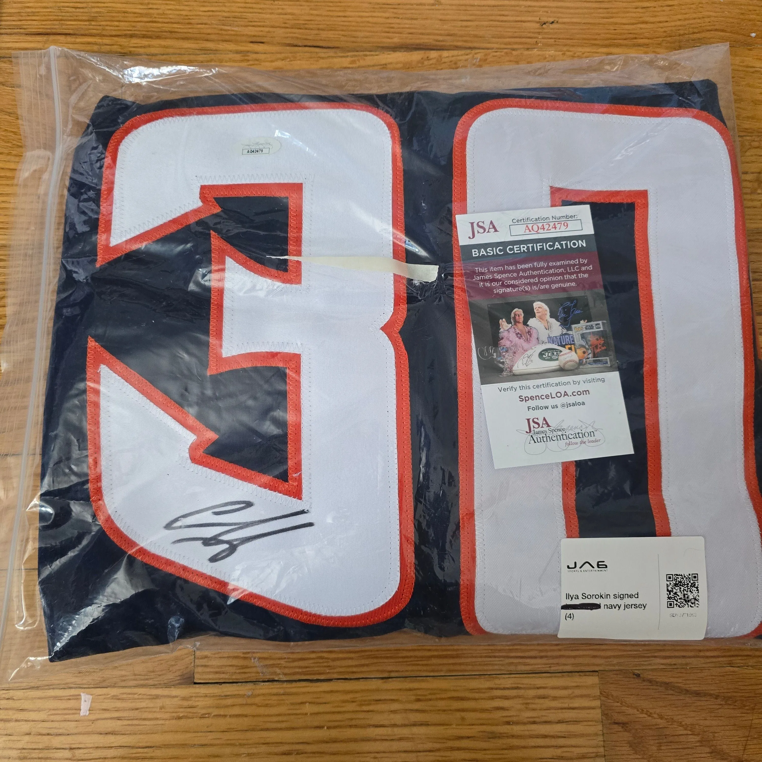 Product image for Ilya Sorokin signed home jersey