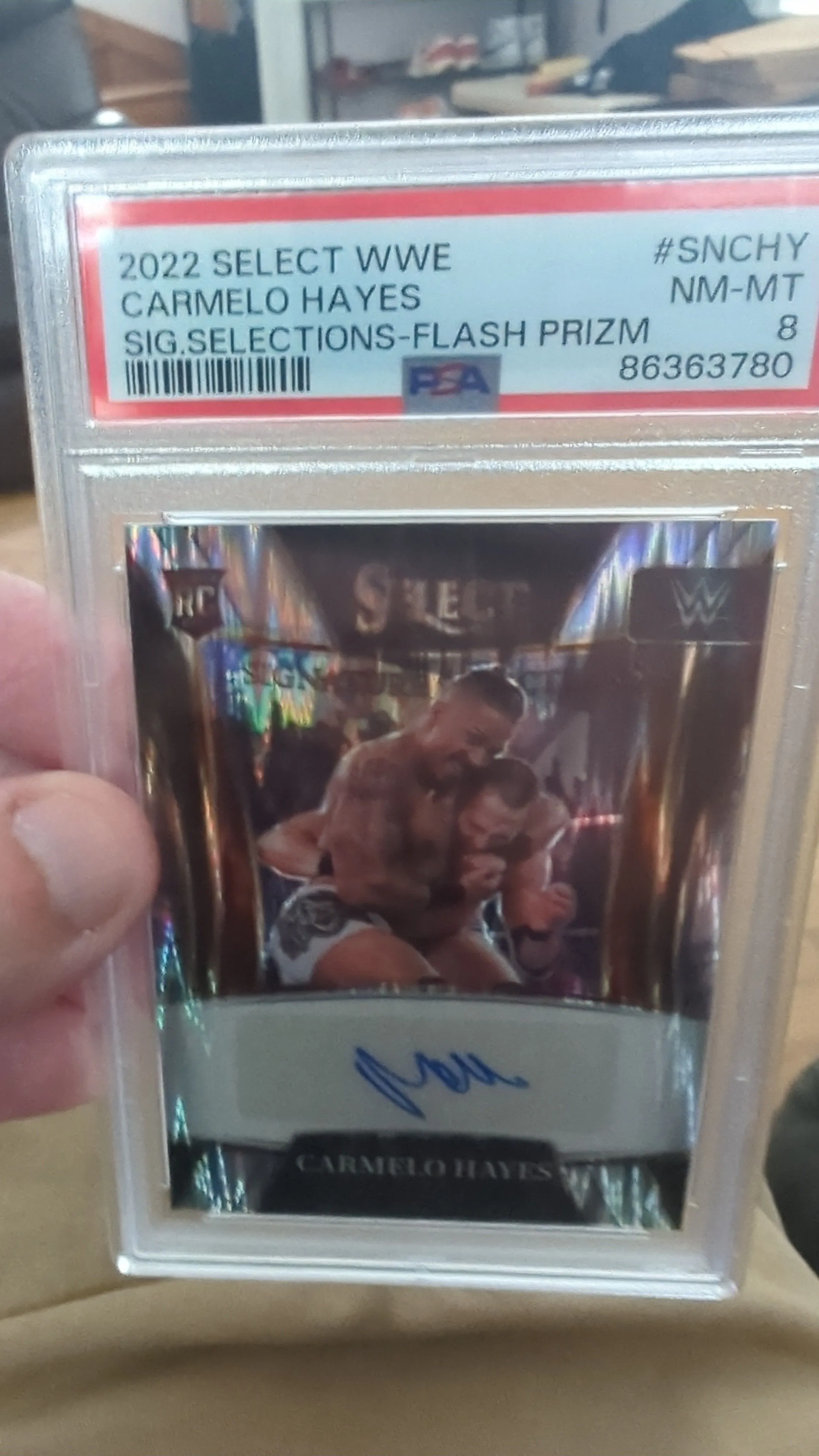 Product image for Carmelo Hayes Rookie Flash Auto PSA 8