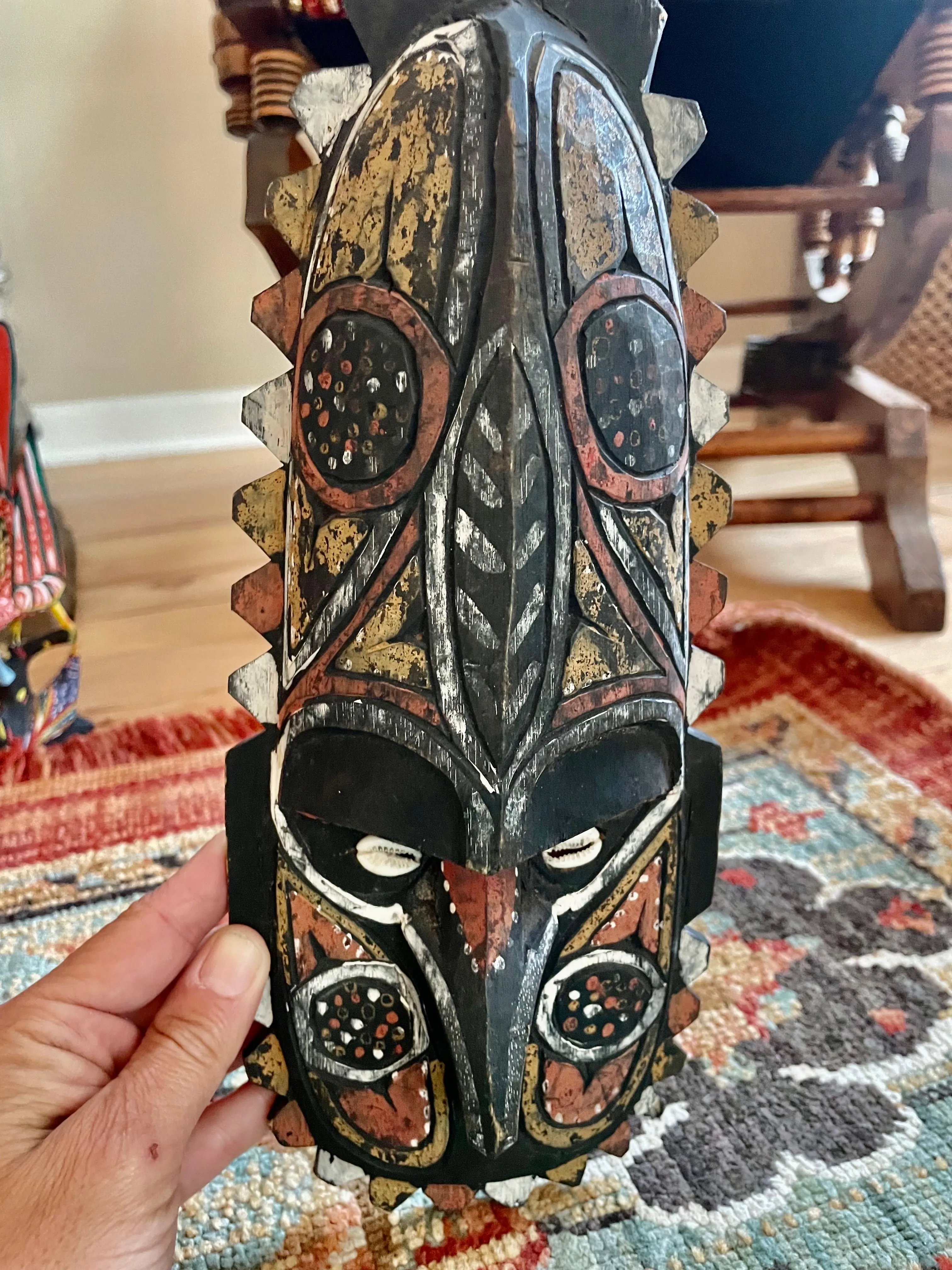 Product image for Hand-carved, Hand-painted Wooden Mask, Kenya
