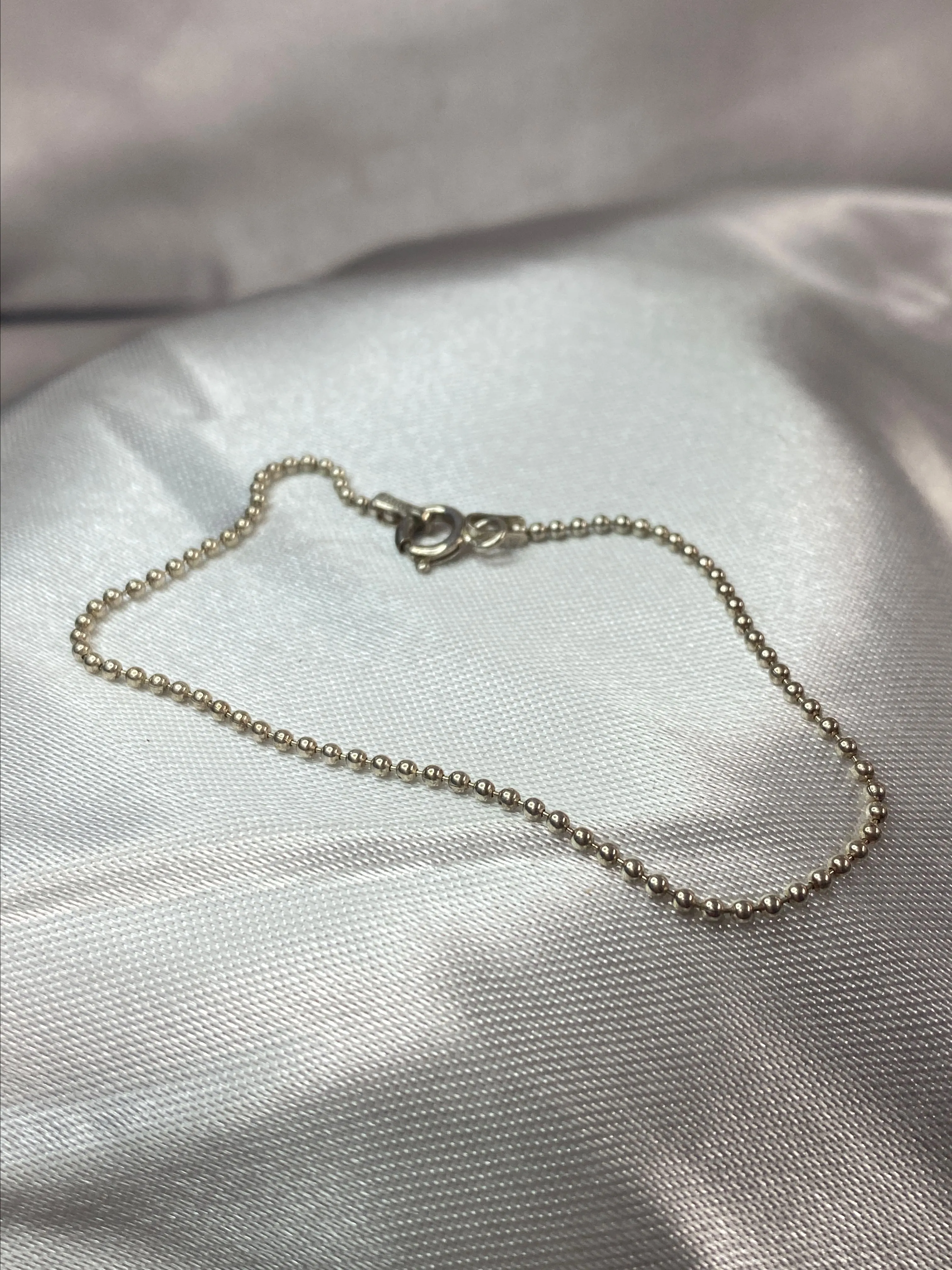 Product image for A857  Dainty Ball Chain 1.3mm Chain Bracelet