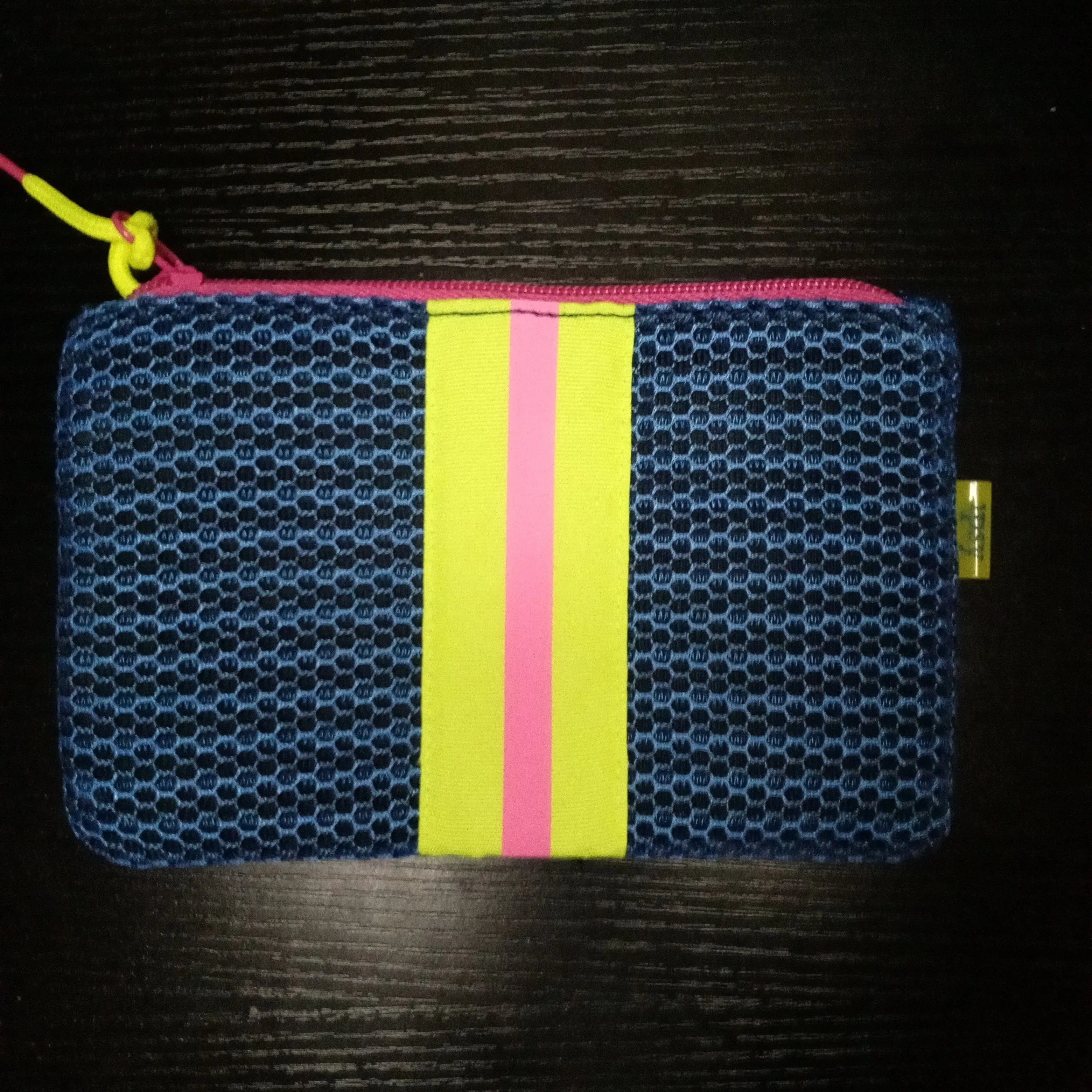 Product image for Ipsy Neon Yellow, Pink, Blue Mesh Makeup Bag