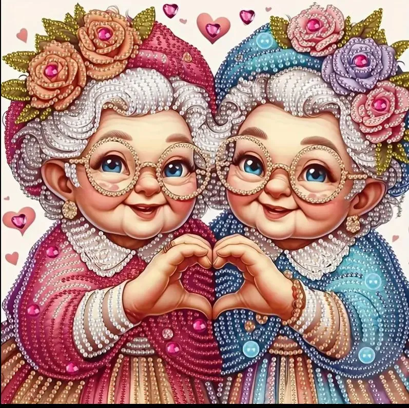 Product image for #44 Bestie Grandmas 30x30 Diamond Painting Art Kit 30cmx30cm