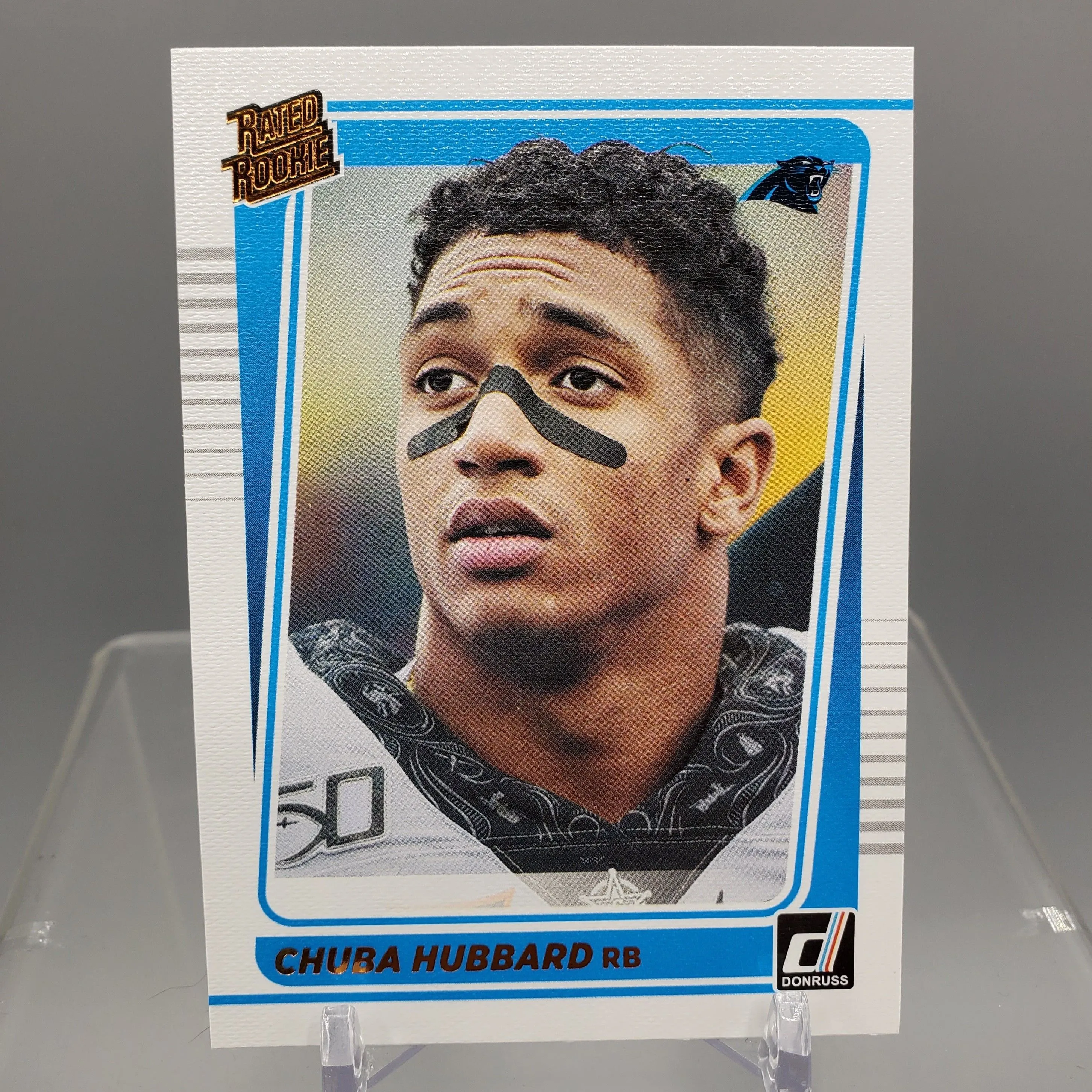 Product image for 2021 Panini Donruss Football #287 Chuba Hubbard Rated Rookie Portrait Canvas