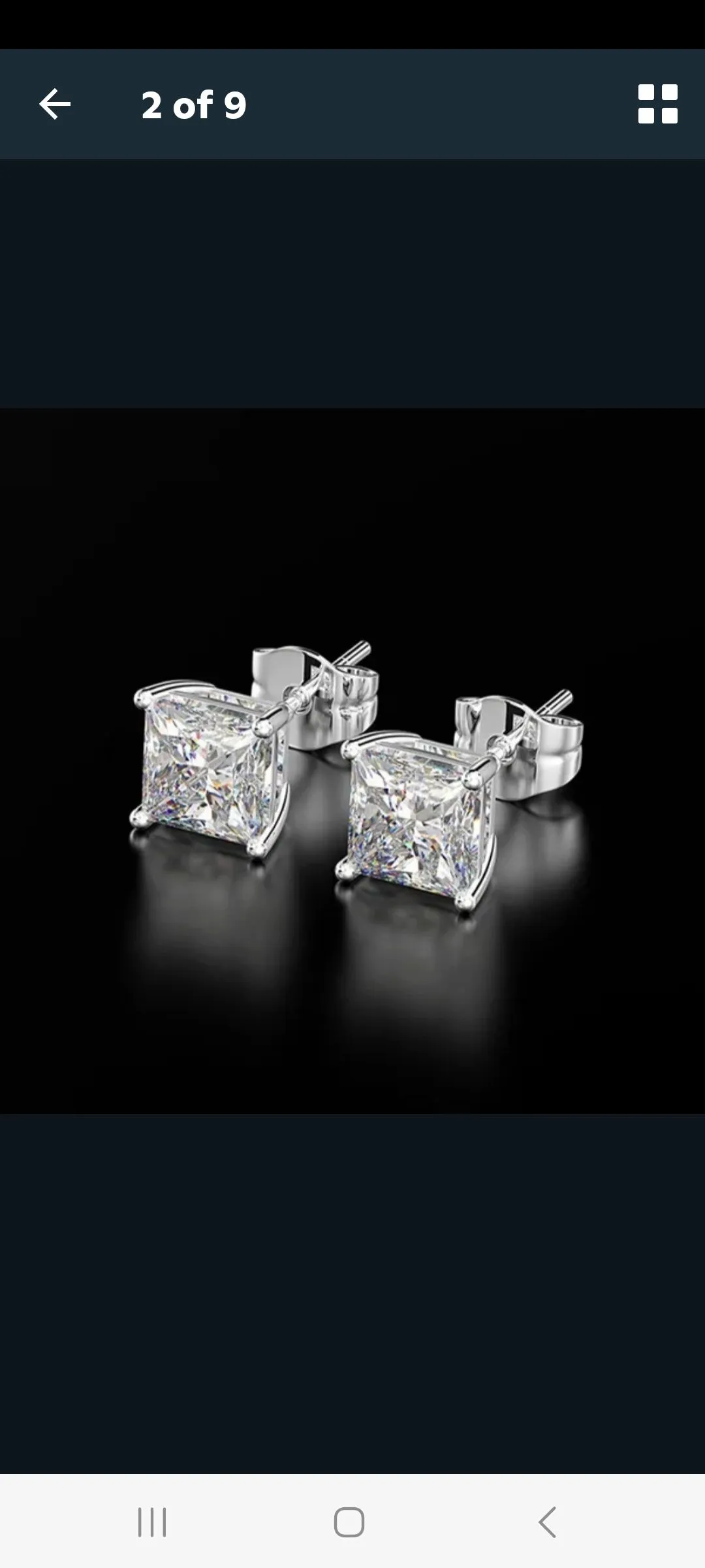 Product image for Moisonite 18k/925 2ct. Earrings Nwts