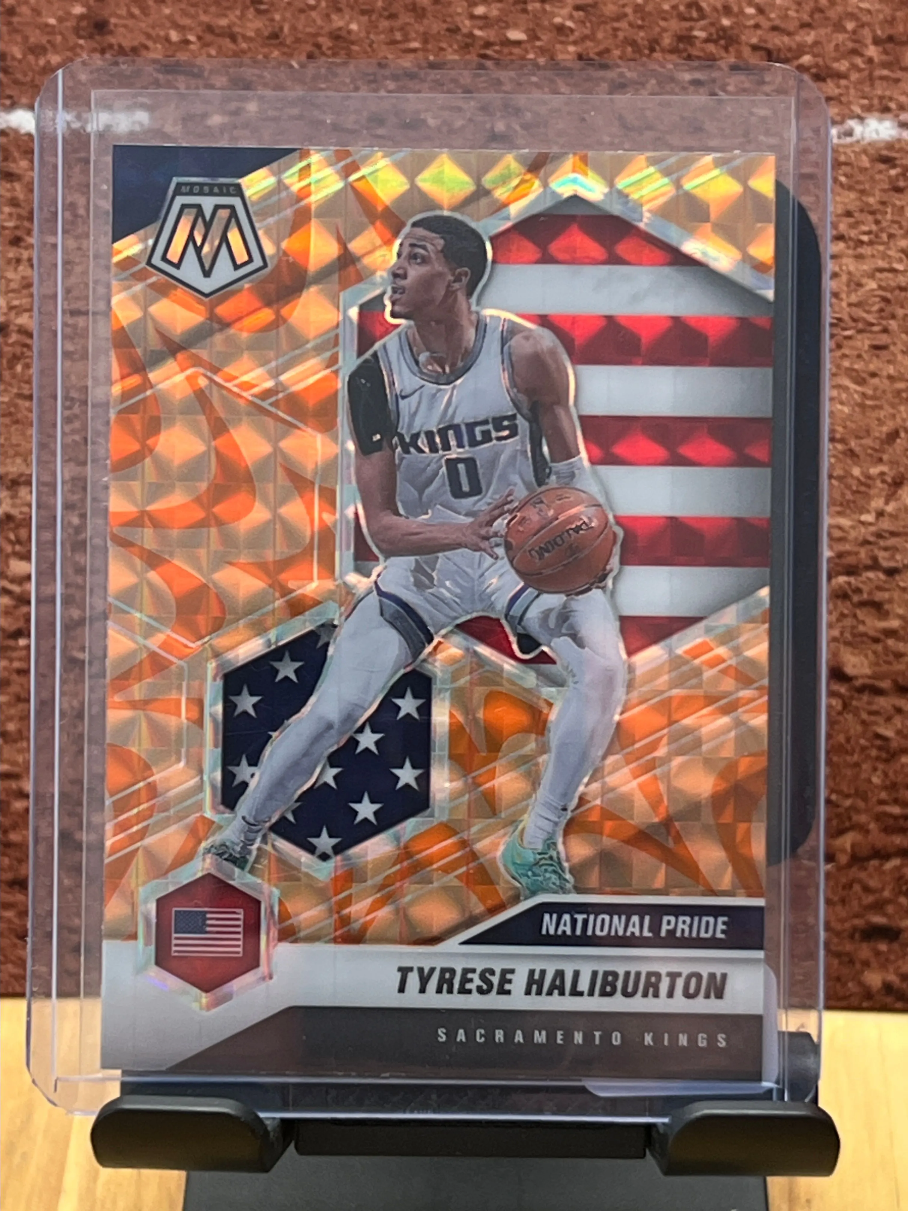 Product image for 2020-2021 Mosaic Reactive Orange # 258 Tyrese Haliburton Pacers