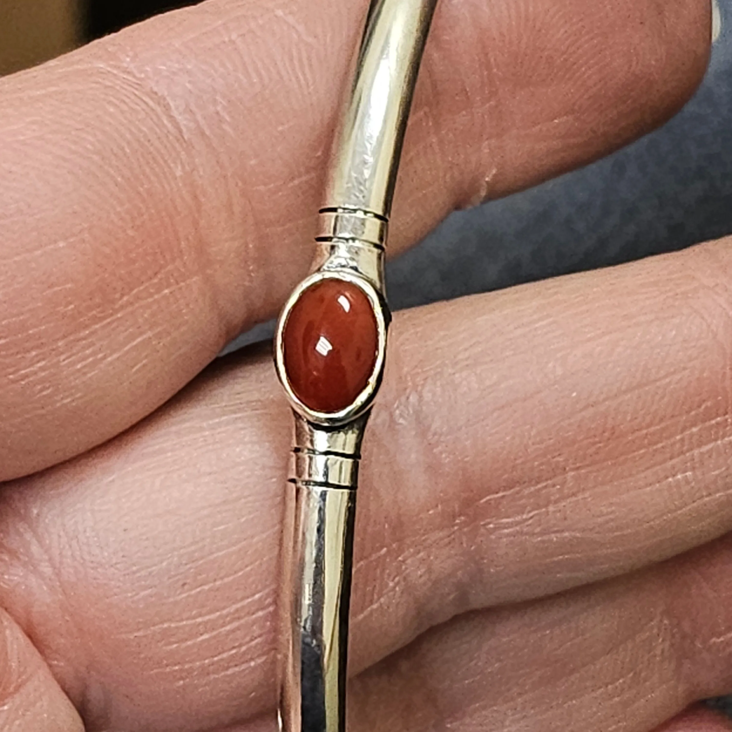 Product image for Sterling Silver Carnelian Cuff Bracelet