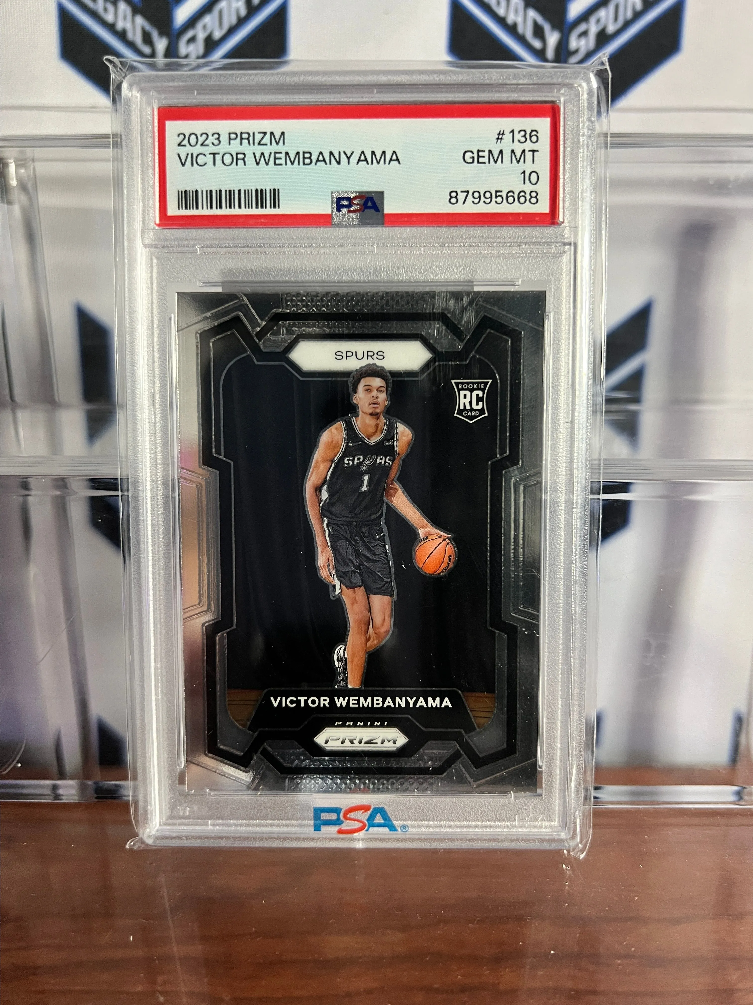 Product image for 2023-24 Panini Prizm Victor Wembanyama PSA 10 Gem Mint Rookie RC #136
