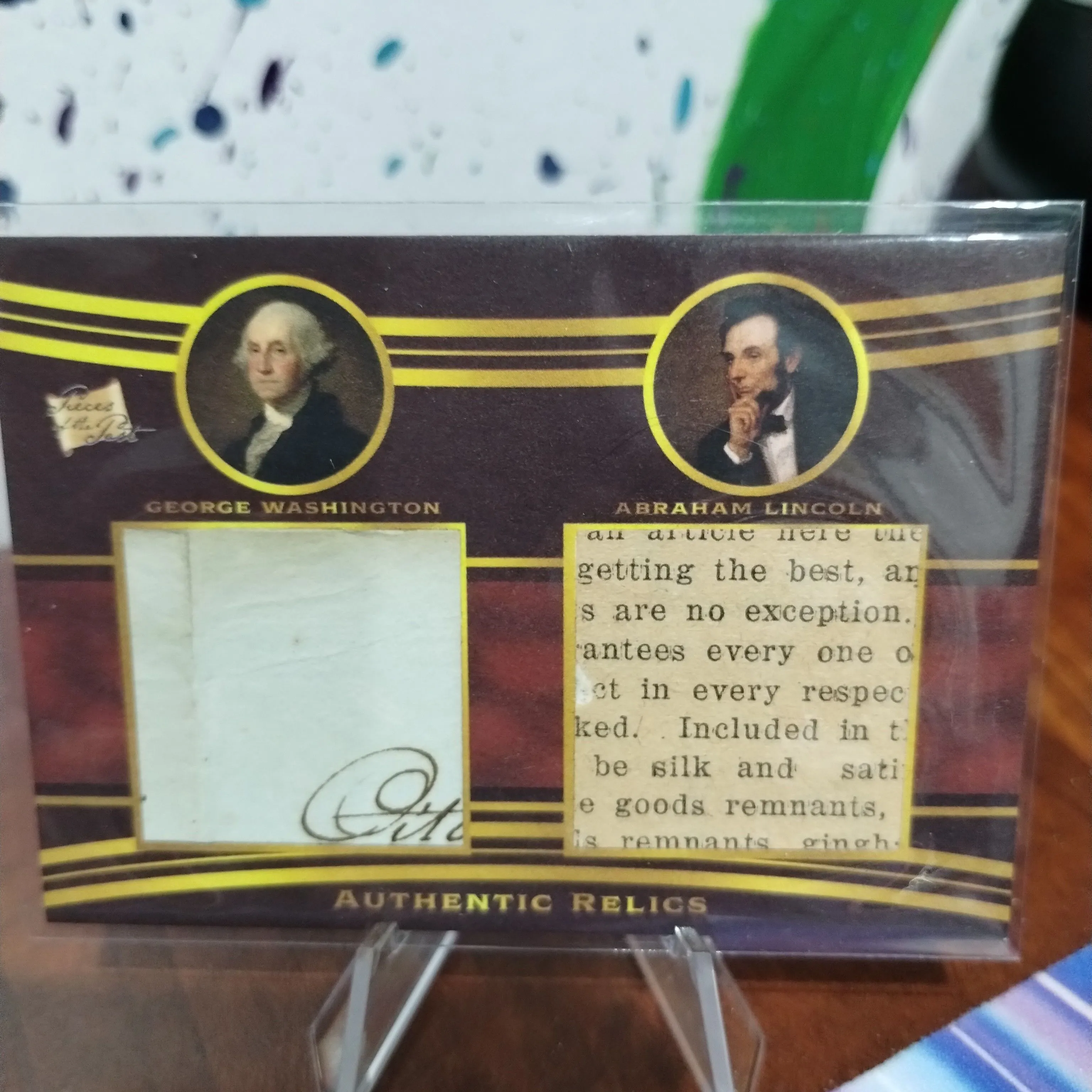Product image for George Washington & Abraham Lincoln POTP relic