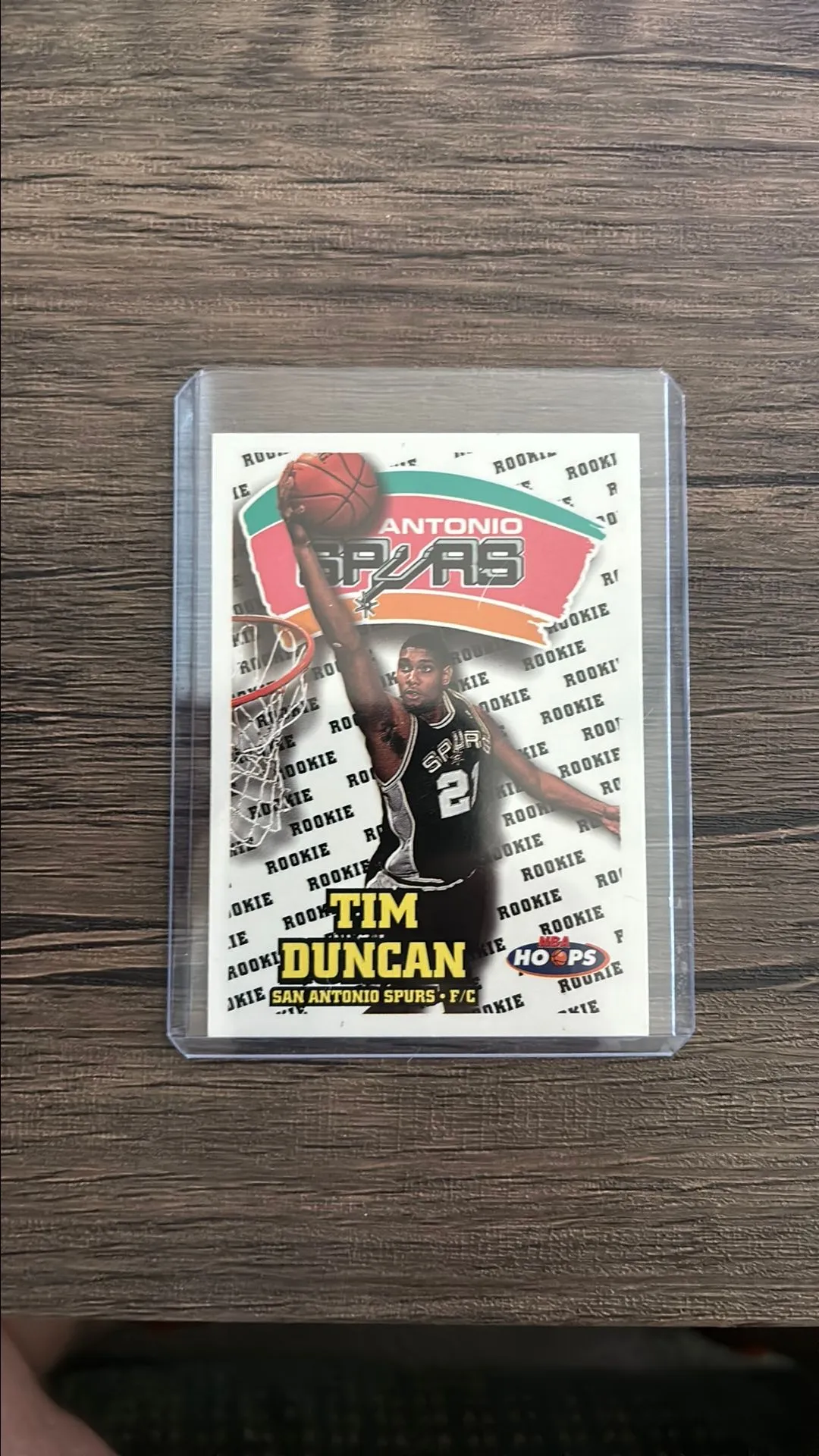 Product image for 1997-98 Hoops - Tim Duncan - San Antonio Spurs NBA Basketball Rookie Card - RC Card #166