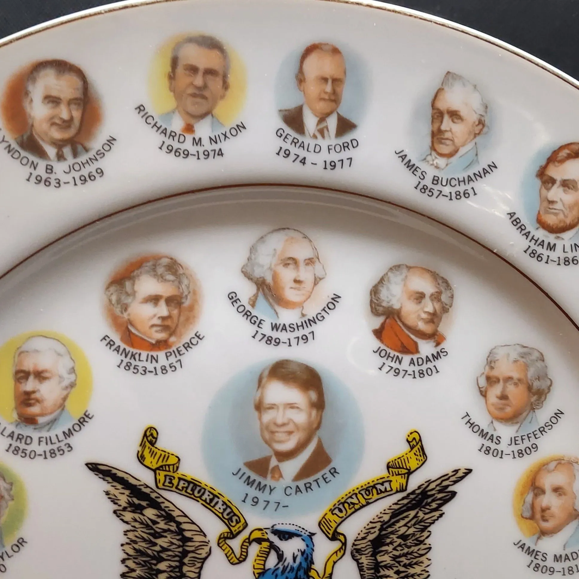 Product image for 200 Years Of US Presidents Souvenir Plate Jimmy Carter Edition From 1981 Vintage