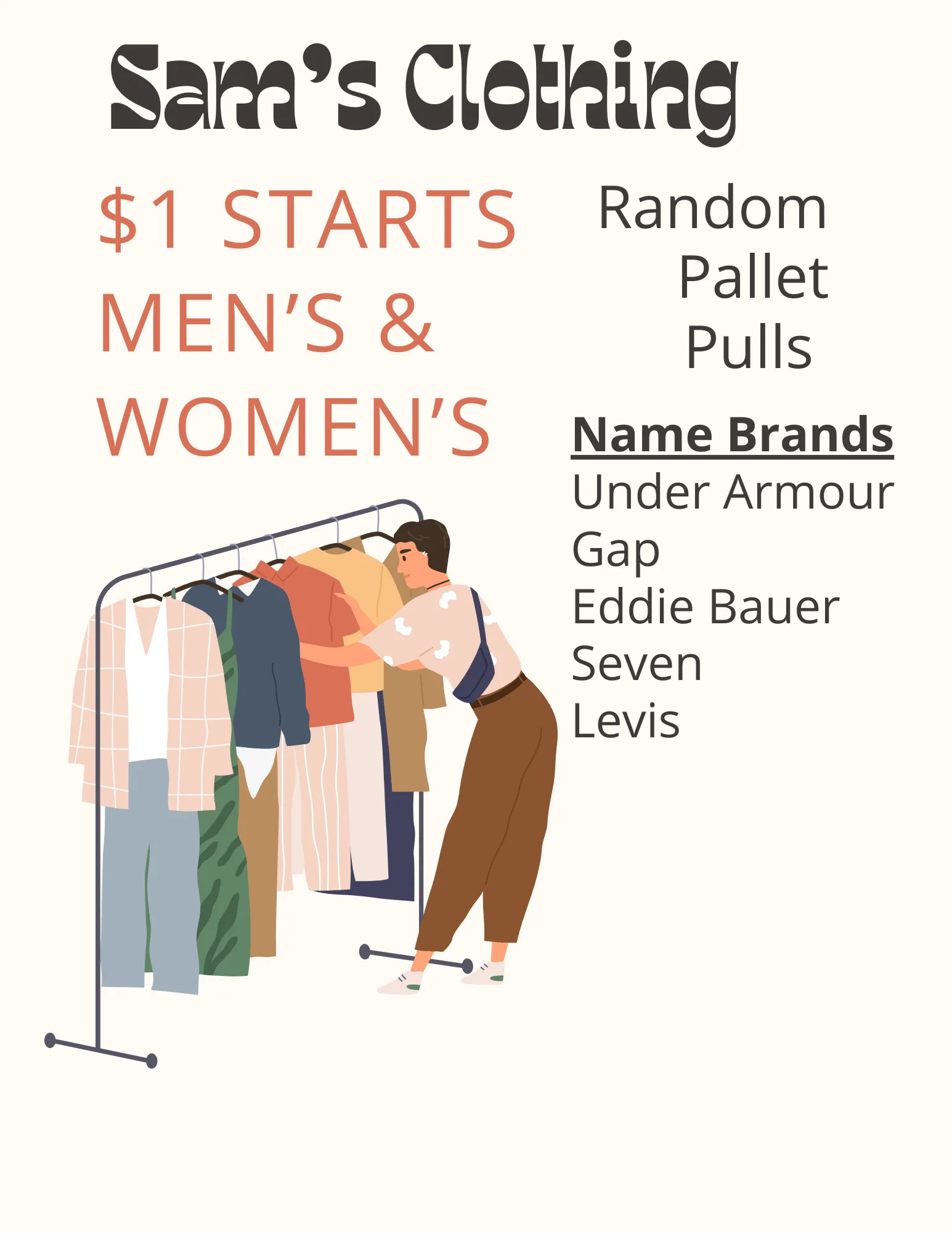 Product image for $1 Starts Sam's Club Clothing Men's & Women's Name Brand 