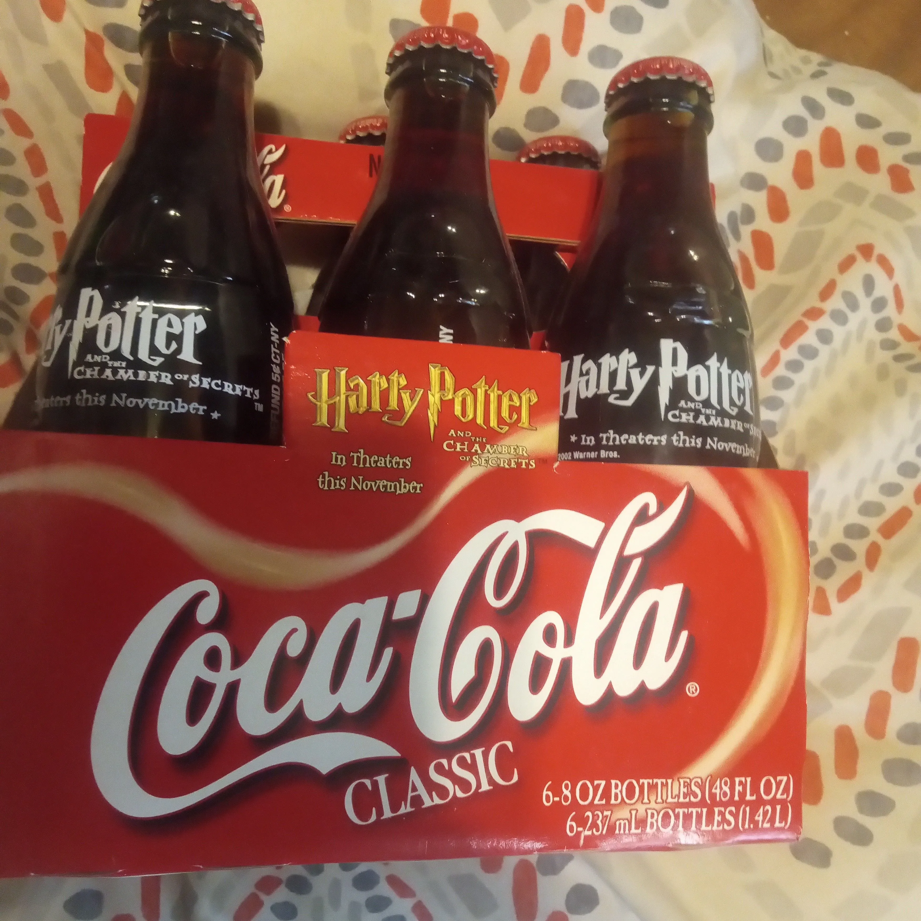 Product image for 6pk of Unopened 8oz Bottles Coca-Cola Harry Potter With Carrier 2002