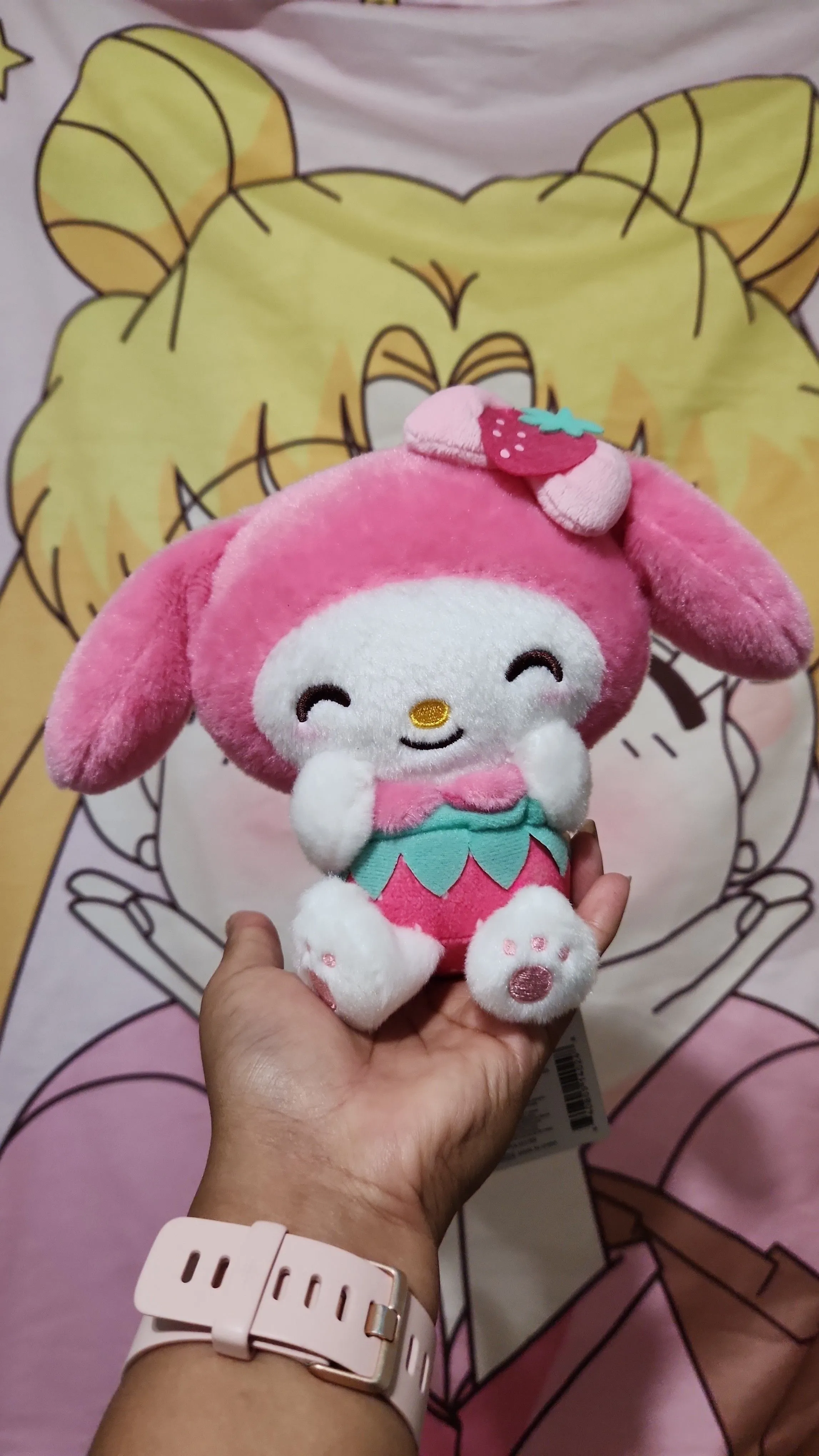 Product image for Sanrio My Melody Happy Strawberry Plush 2021 6" pink 