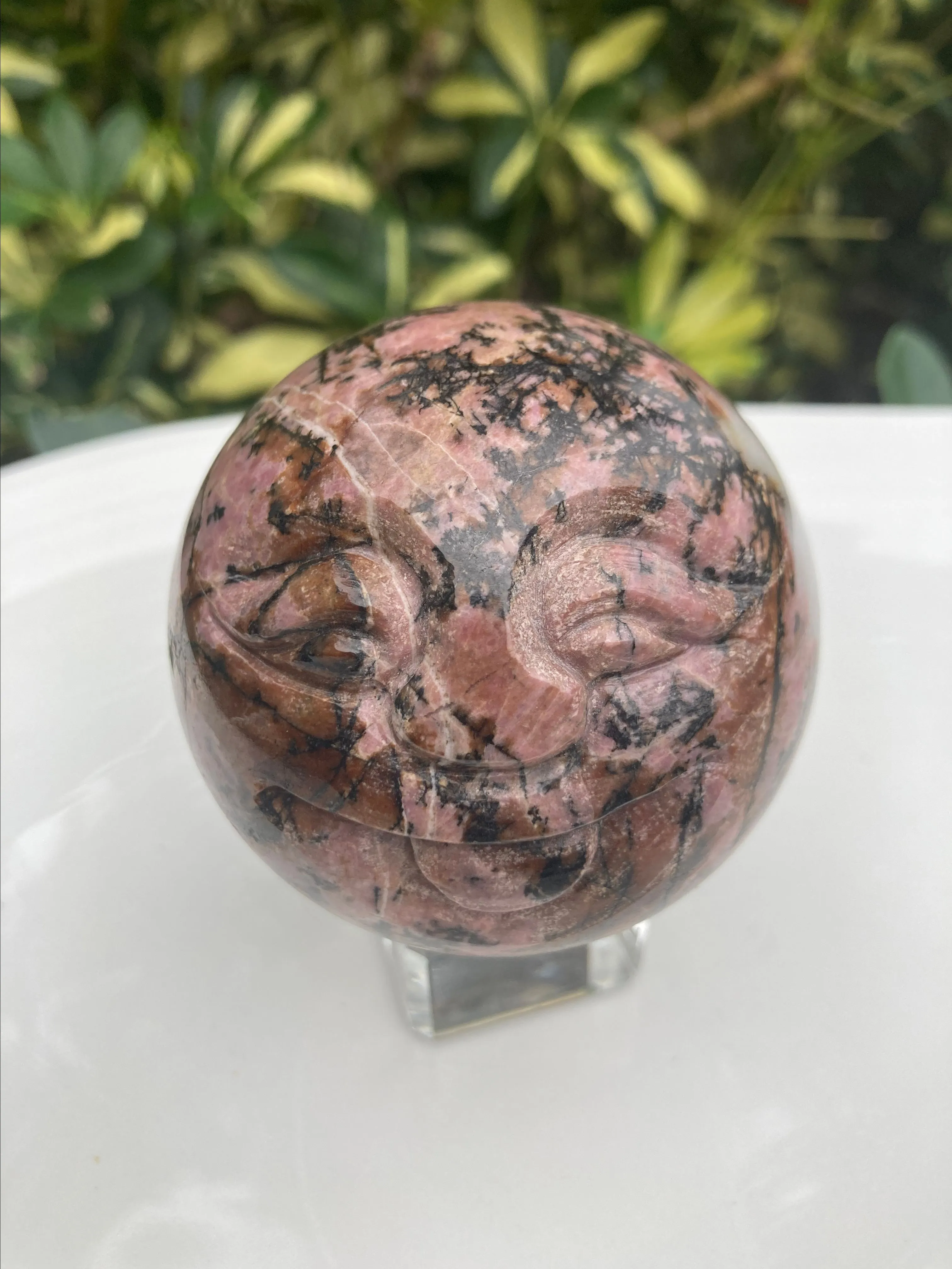 Product image for Rhodonite Smiley Face